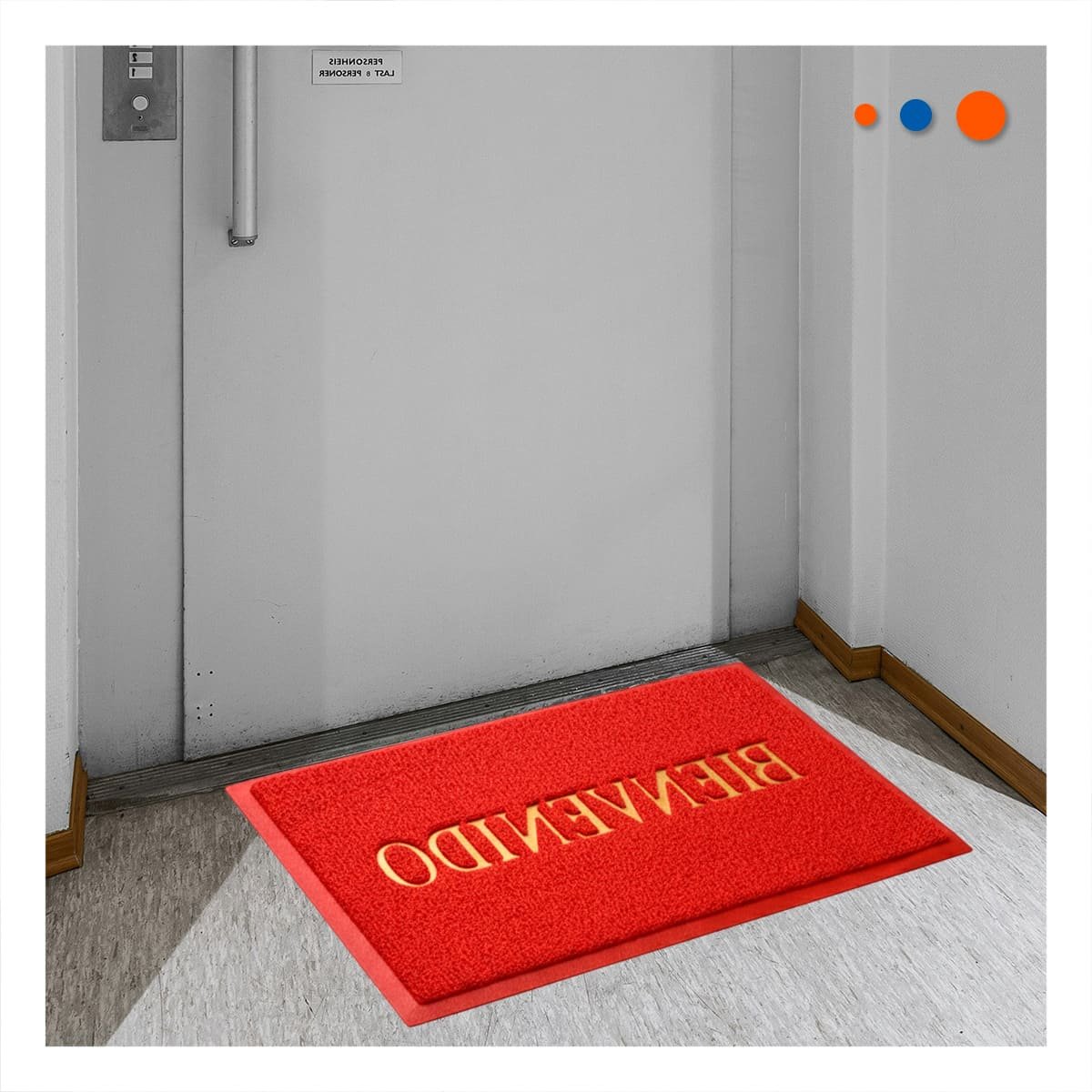 PACK2 TAPIZ RECTANGULAR BIENVENIDO ROJO PARA SALA COCINA Y PASILLO Y+REGALO STICKER - 5