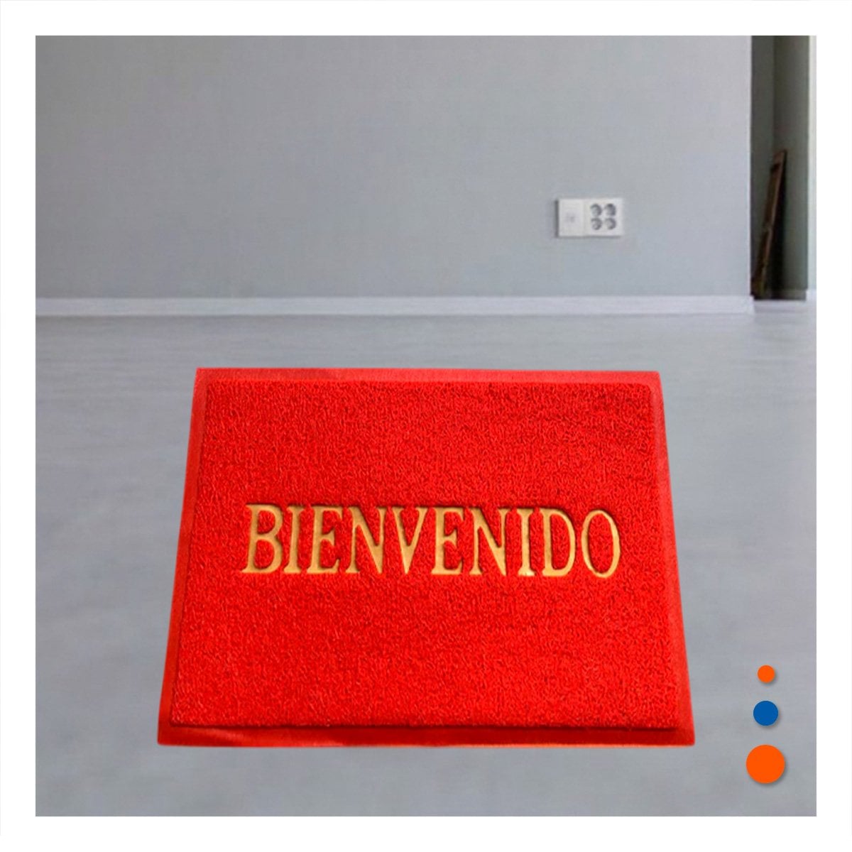 TAPIZ RECTANGULAR BIENVENIDO ROJO PARA DECORAR Y RECIBIR INVITADOS Y+REGALO STICKER - 3