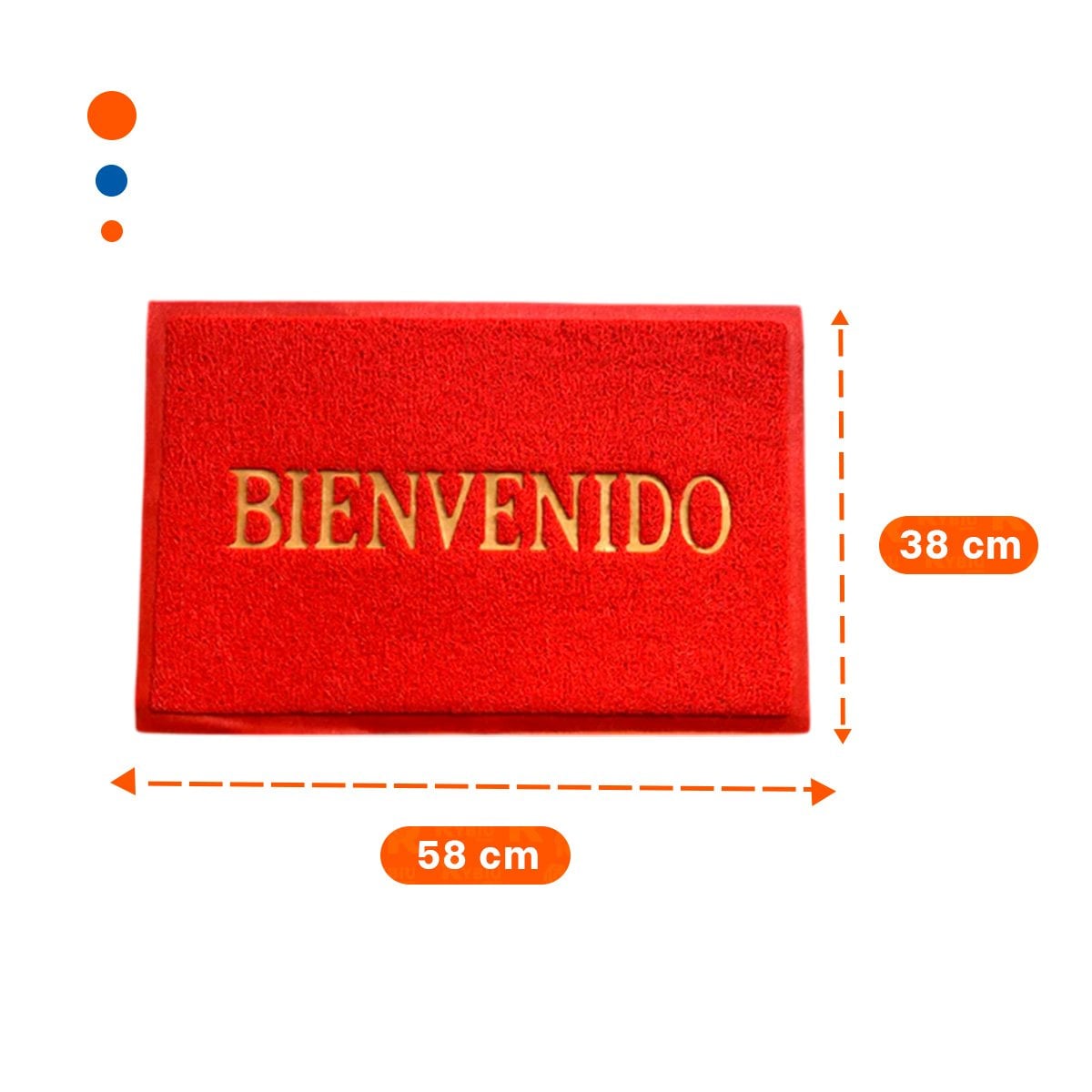 TAPIZ RECTANGULAR BIENVENIDO ROJO PARA DECORAR Y RECIBIR INVITADOS Y+REGALO STICKER - 4