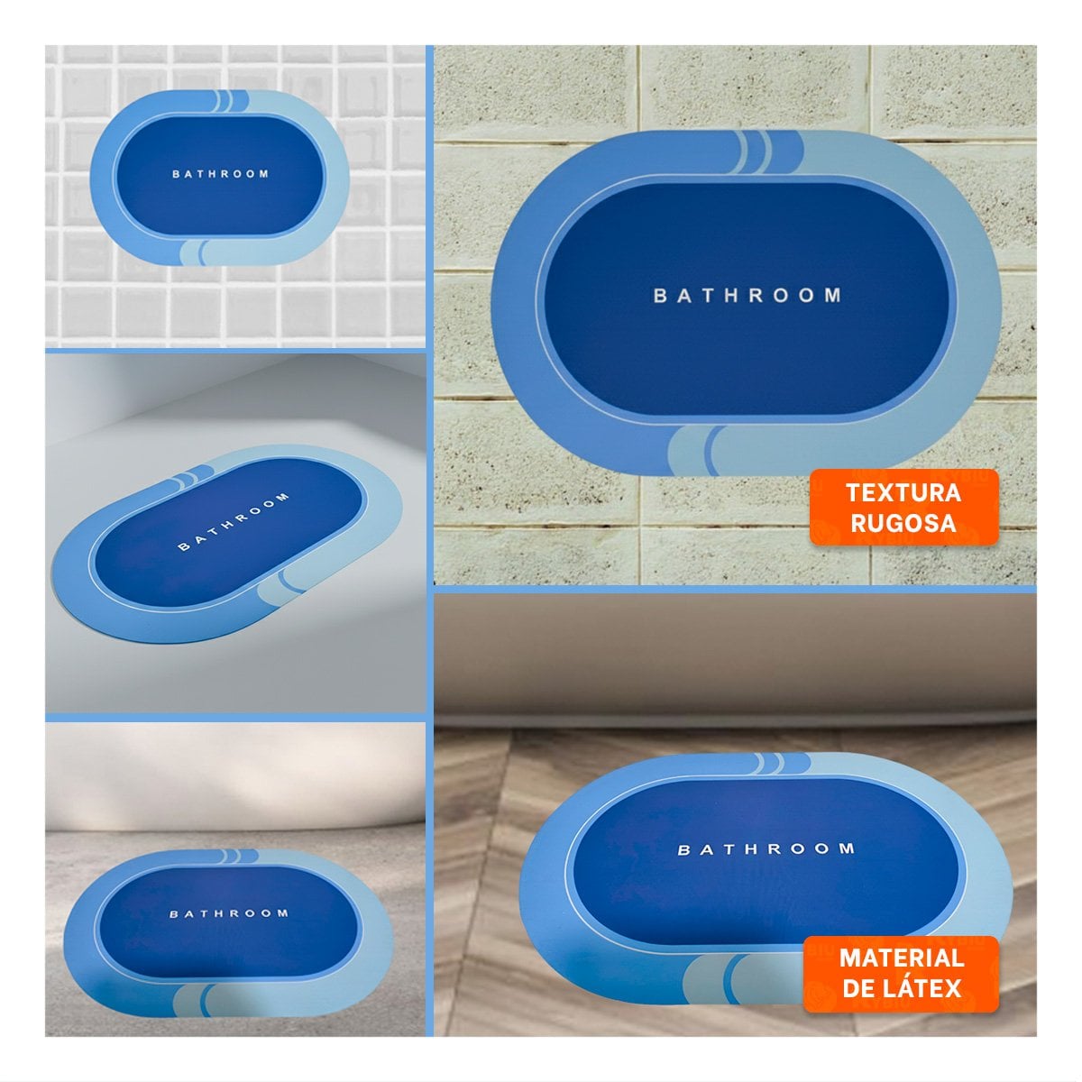 PACK6 CUBIERTA DE PISO OVALADA PARA USO EN CASA CON COLOCACION SIMPLE CELESTE YPAPEL REGALO - 3