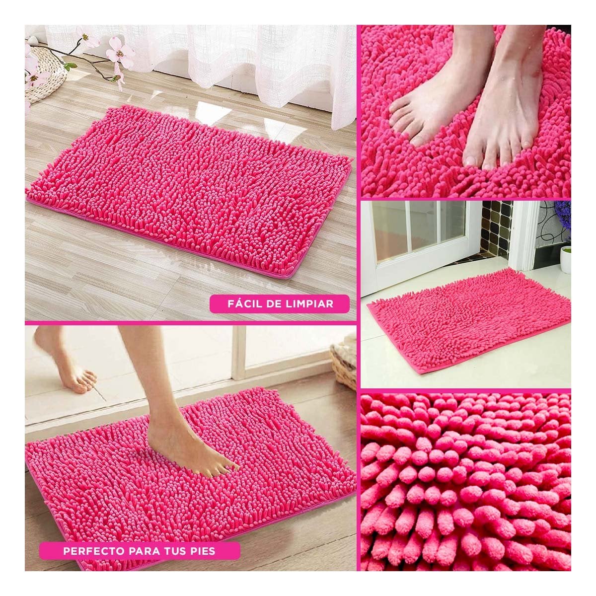 PACK12 PROTECCION RECTANGULAR DE PISO 40X60CM MICROFIBRA FUCSIA Y+PAPEL REGALO - 2