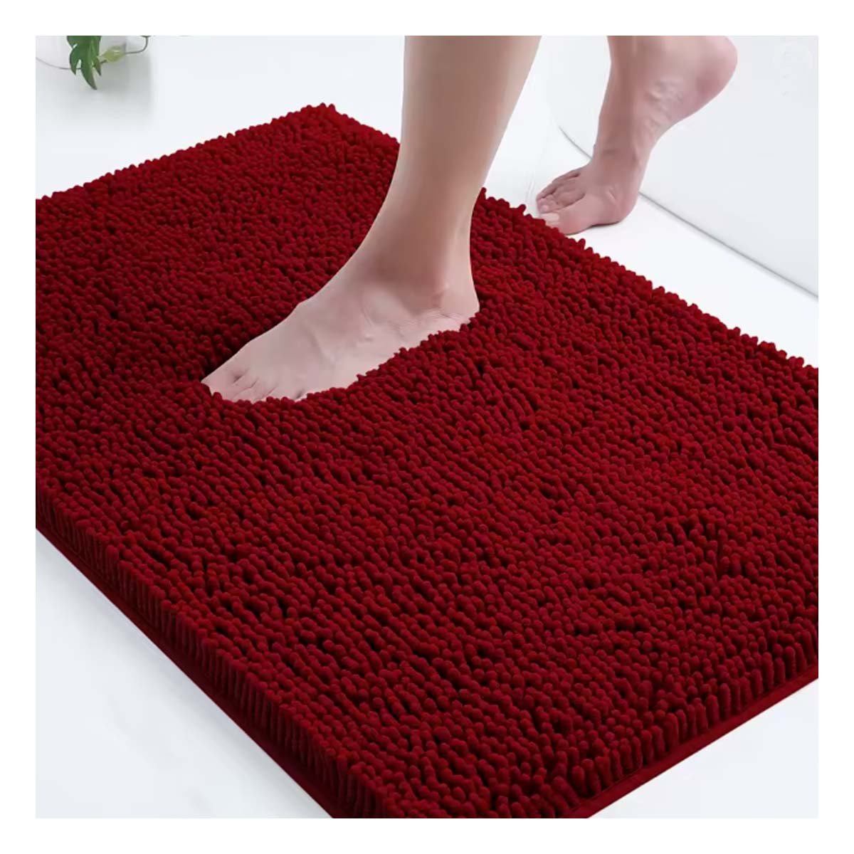 TAPETE RECTANGULAR DE MICROFIBRA 40X60CM GUINDA PARA DECORACION INTERIOR - 1