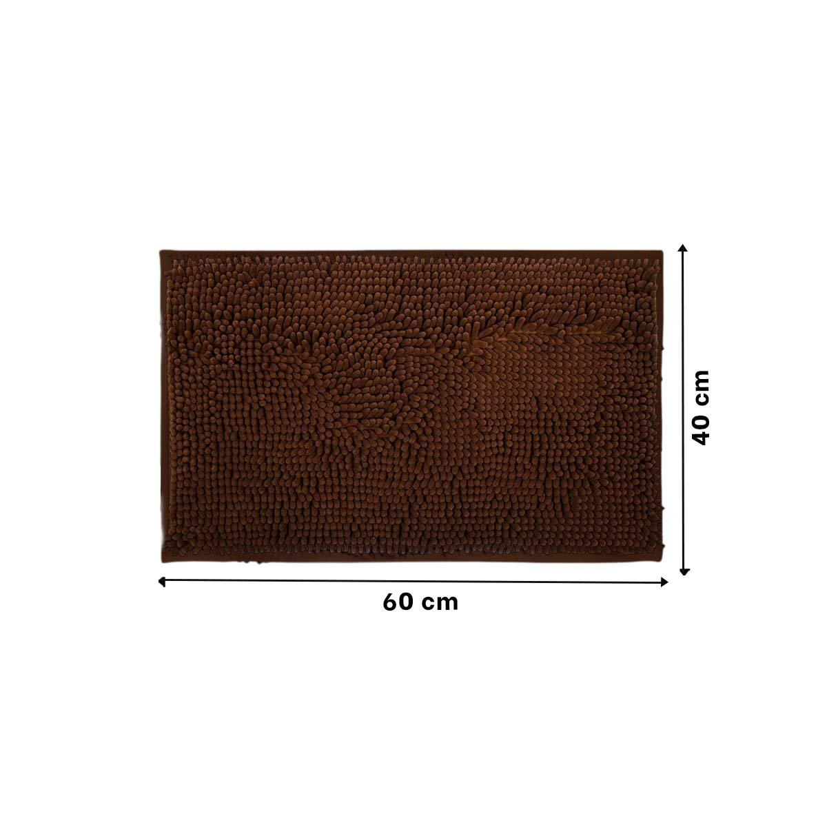 TAPETE RECTANGULAR SUAVE DE MICROFIBRA 40X60CM MARRON PARA AMBIENTES - 4