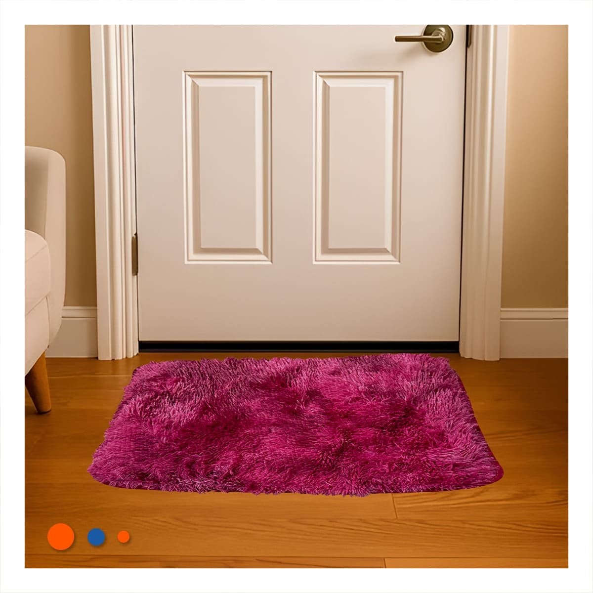 TAPETE CON DIMENSIONES 40X60CM RECTANGULAR DE PELUCHE FUCSIA Y GUINDA Y+REGALO STICKER - 2