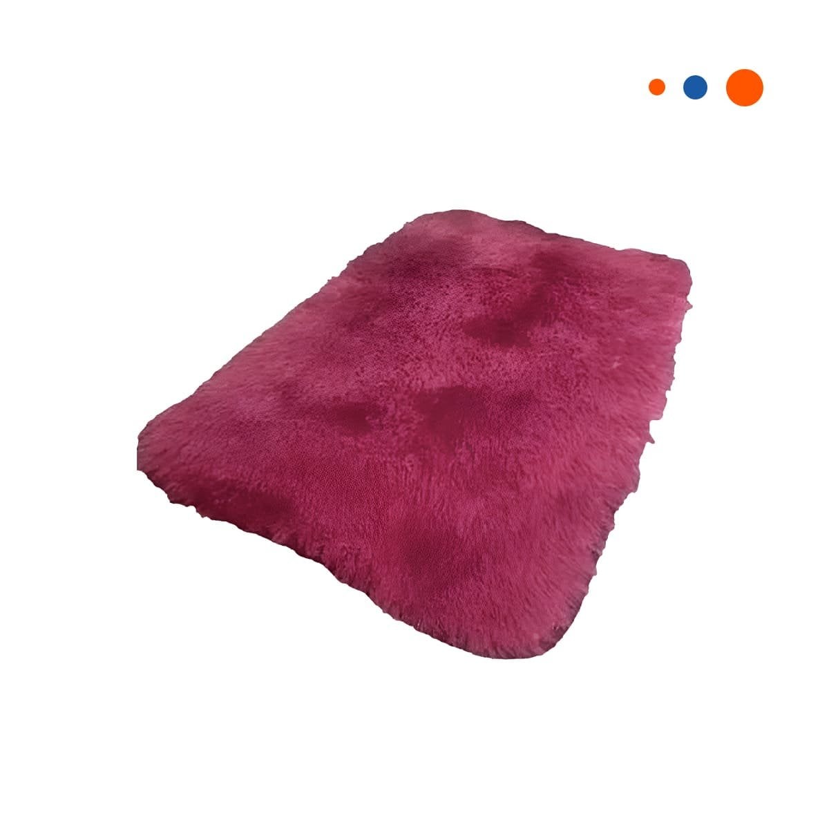 TAPETE CON DIMENSIONES 40X60CM RECTANGULAR DE PELUCHE FUCSIA Y GUINDA Y+REGALO STICKER - 3