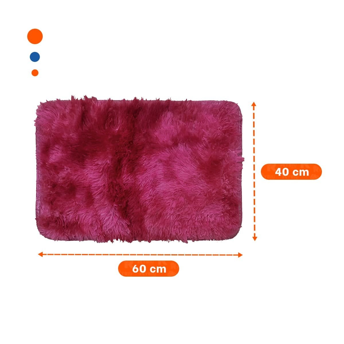 TAPETE CON DIMENSIONES 40X60CM RECTANGULAR DE PELUCHE FUCSIA Y GUINDA Y+REGALO STICKER - 4