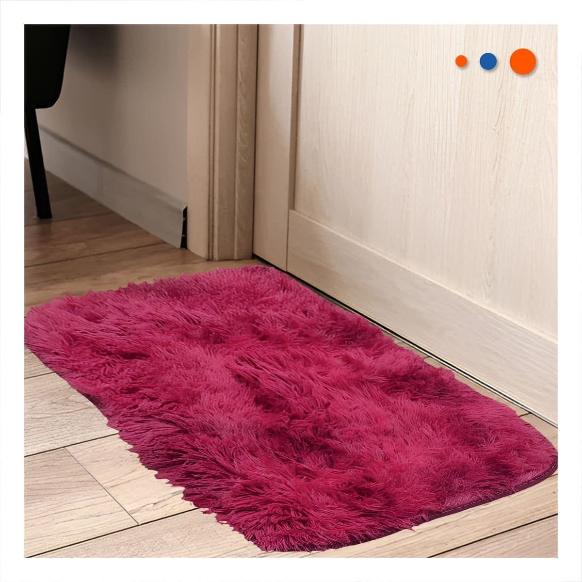 TAPETE CON DIMENSIONES 40X60CM RECTANGULAR DE PELUCHE FUCSIA Y GUINDA Y+REGALO STICKER - 5