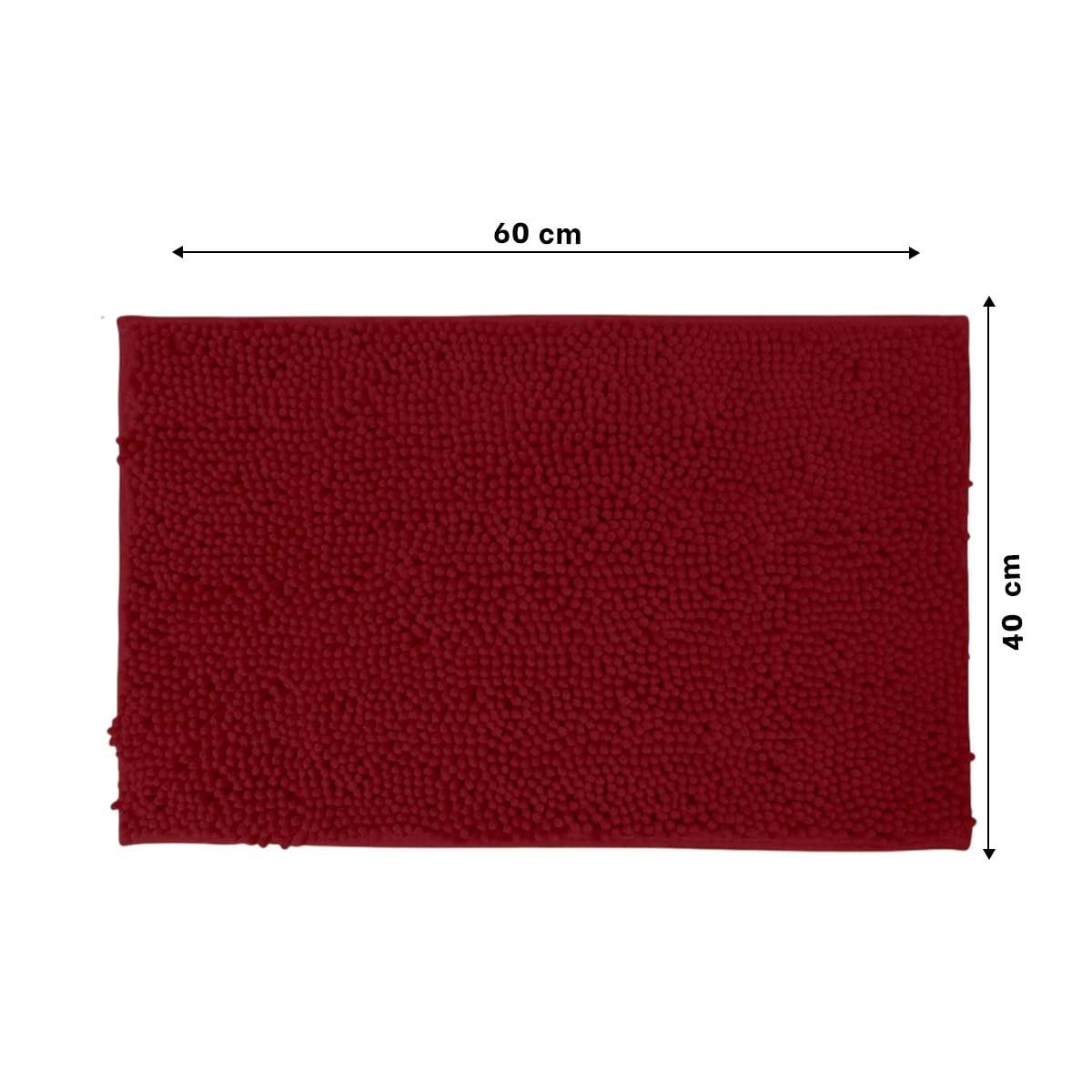 PACK12 ALFOMBRA RECTANGULAR DE PISO MICROFIBRA 40X60CM GUINDA PARA INTERIOR Y+PAPEL REGALO - 4