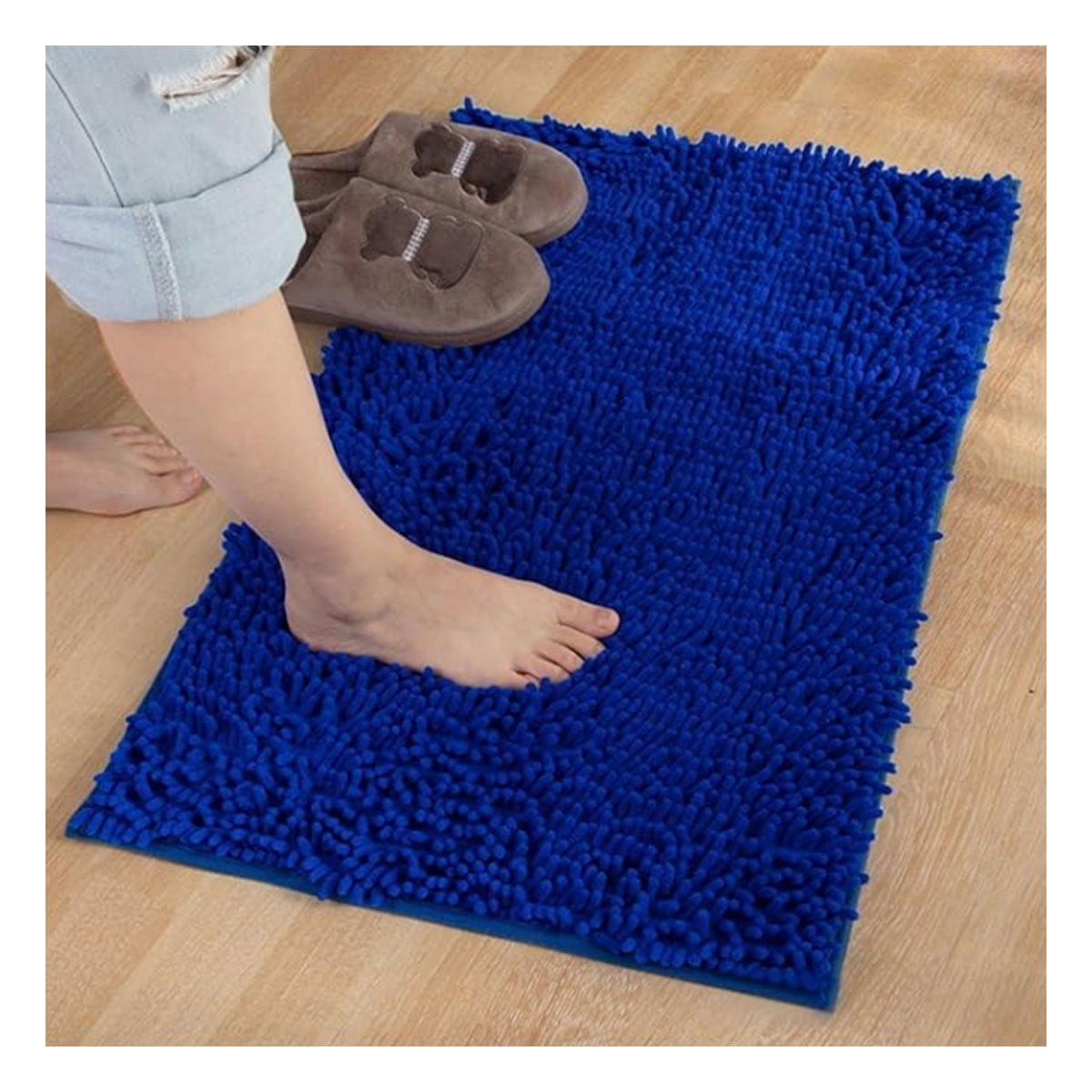 PACK2 PROTECCION RECTANGULAR DE PISO MICROFIBRA 40X60CM AZUL ELECTRICO PARA CASA - 3