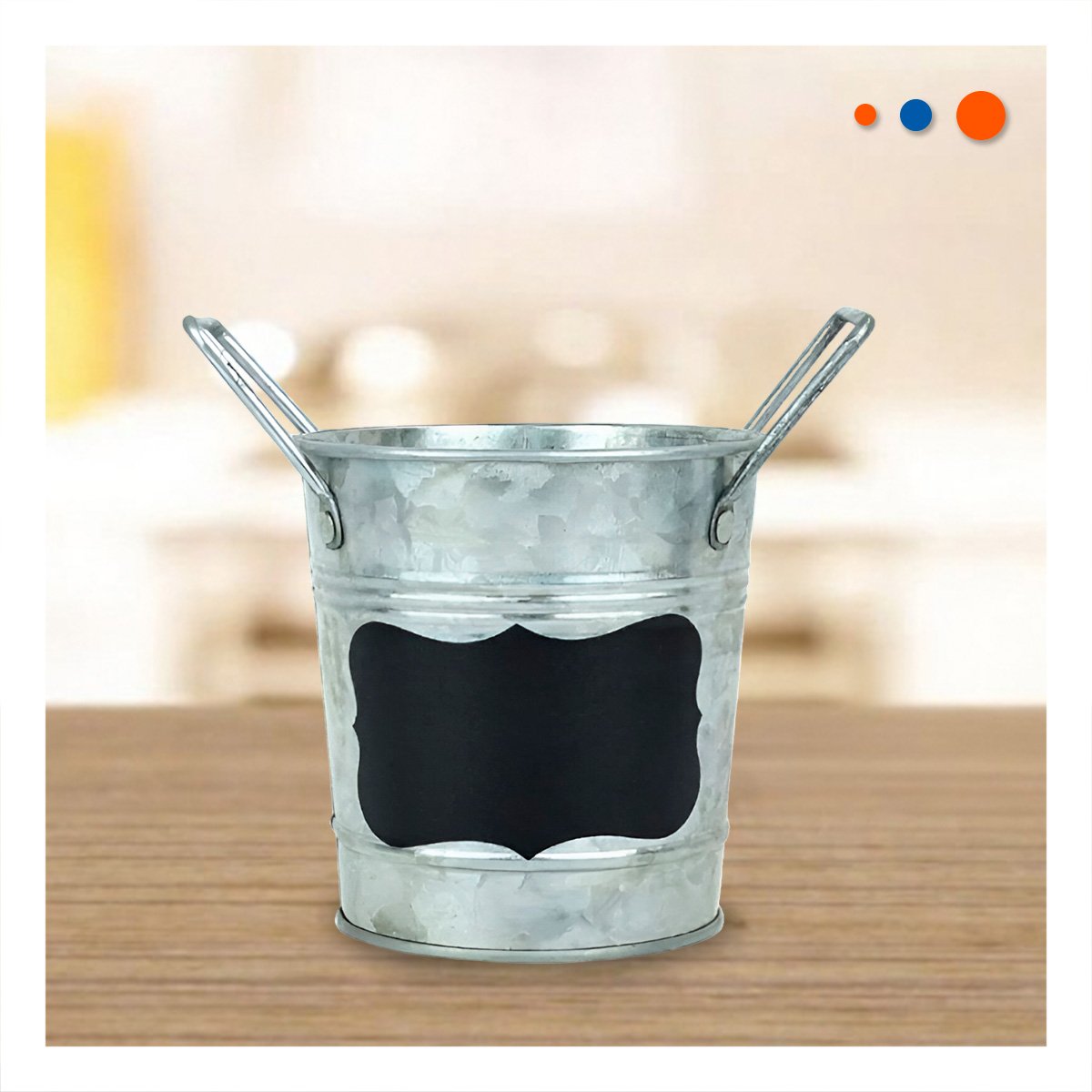 PACK4 SOPORTE PARA PLANTA CUBO METAL DOBLE ASA 10X8.5CM PLATEADO DISEÑO FIRME Y+PAPEL REGALO - 2
