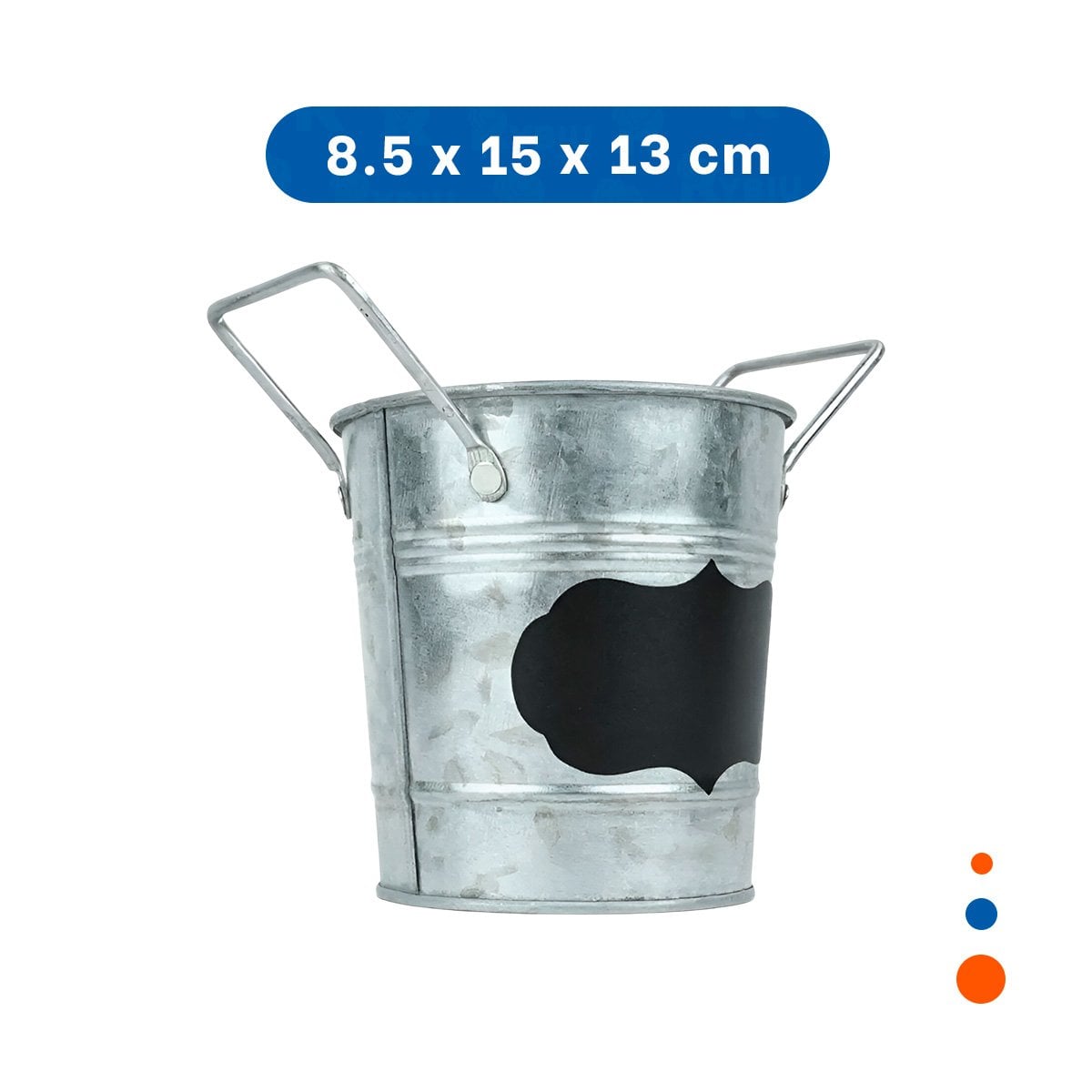 PACK4 SOPORTE PARA PLANTA CUBO METAL DOBLE ASA 10X8.5CM PLATEADO DISEÑO FIRME Y+PAPEL REGALO - 4
