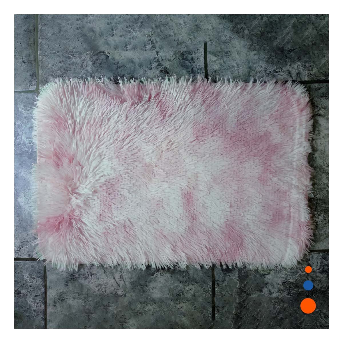 PACK4 ALFOMBRA DE PELUCHE RECTANGULAR DIMENSIONES 40X60CM EN ROSADO Y BLANCO - 3