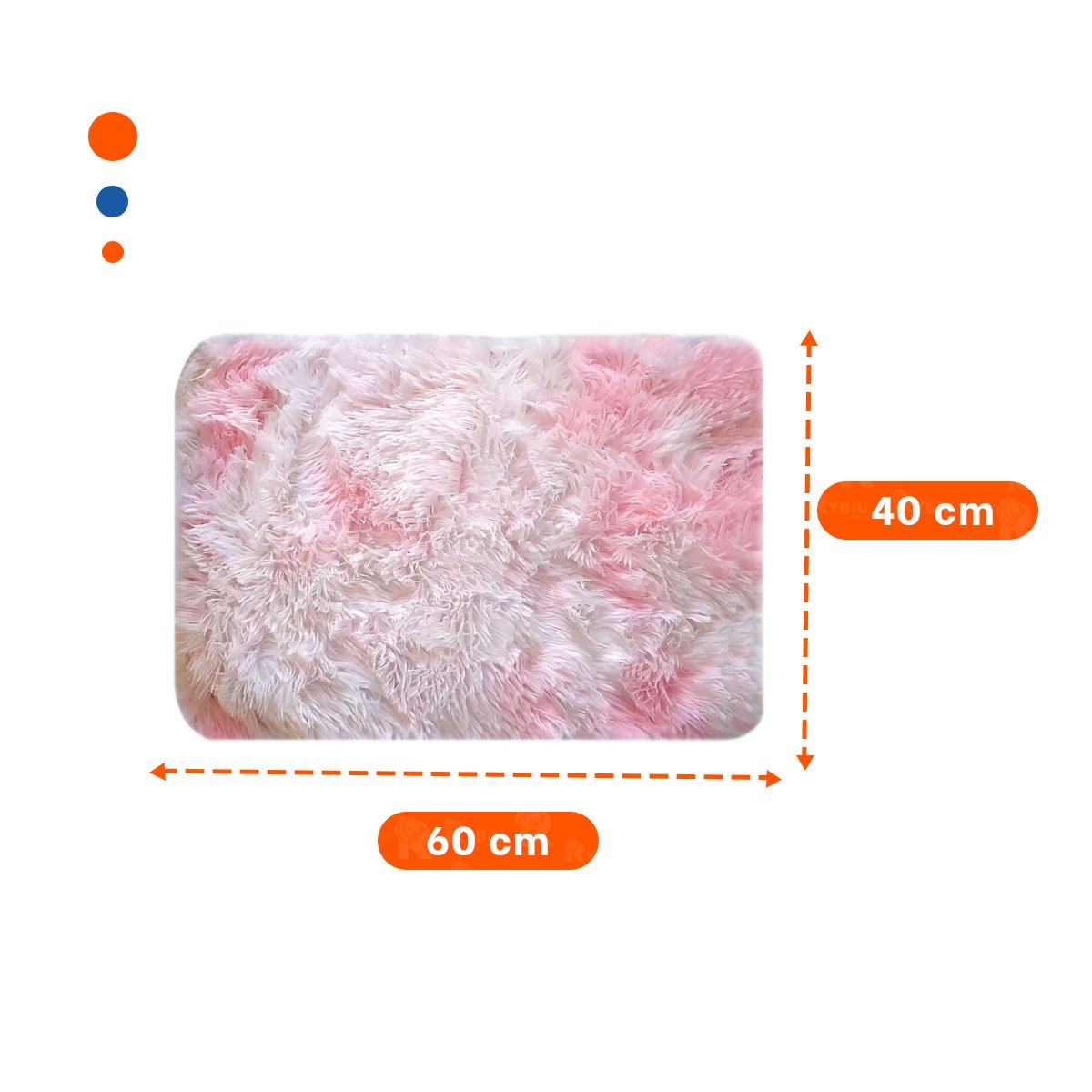 PACK4 ALFOMBRA DE PELUCHE RECTANGULAR DIMENSIONES 40X60CM EN ROSADO Y BLANCO - 4