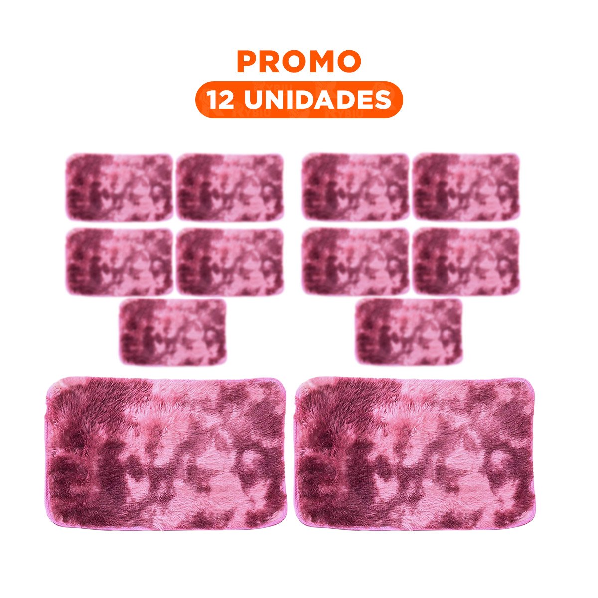 PACK12 BASE RECTANGULAR GUINDA Y ROSADO TEXTURA PELUCHE 40X60CM YREGALO STICKER - 1