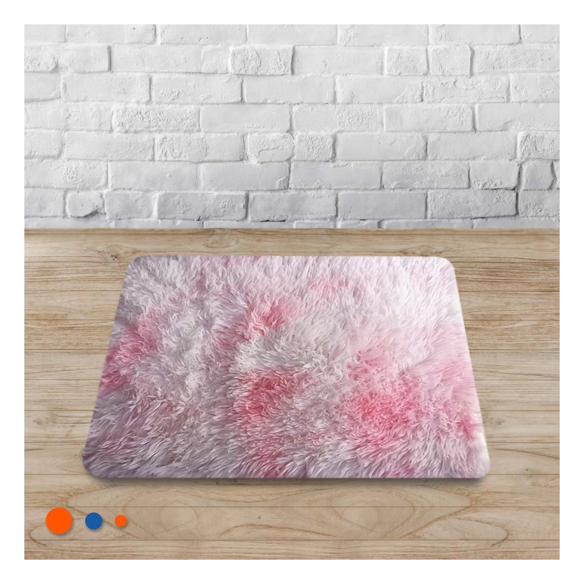 PACK6 ALFOMBRILLA DE PELUCHE DECORATIVO RECTANGULAR ROSADO Y BLANCO 40X60CM YPAPEL REGALO - 2