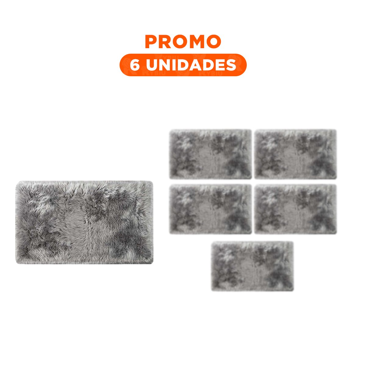 PACK6 ALFOMBRILLA RECTANGULAR CON PLOMO PELUCHE 40X60CM - 1