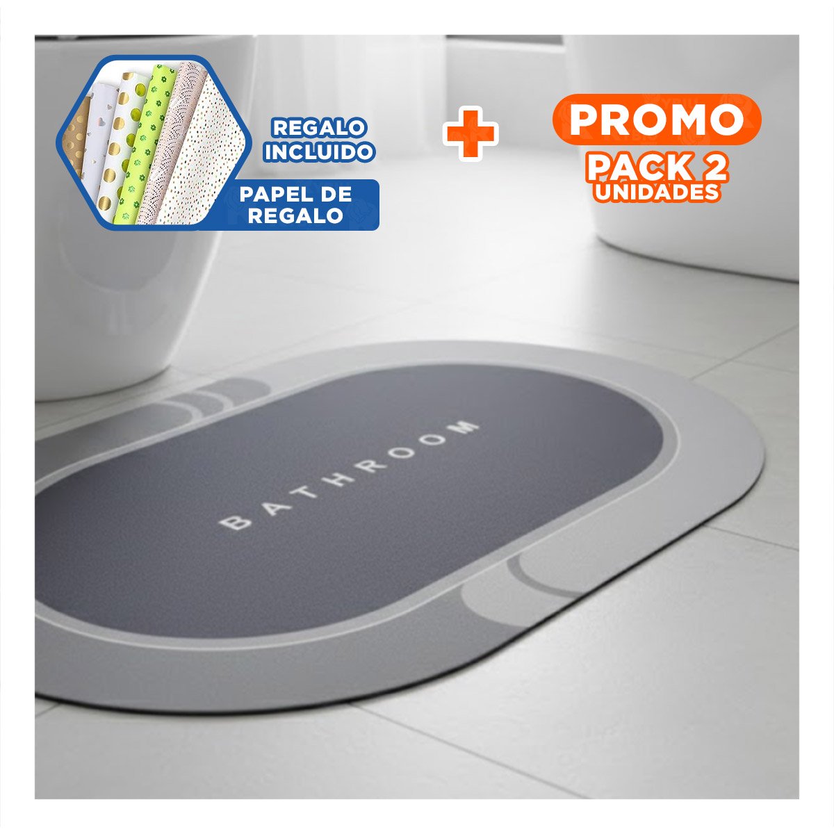 PACK2 BASE OVALADA PARA AMBIENTES DE CASA Y HOGAR CON FORMA FUNCIONAL PLOMO YPAPEL REGALO - 1