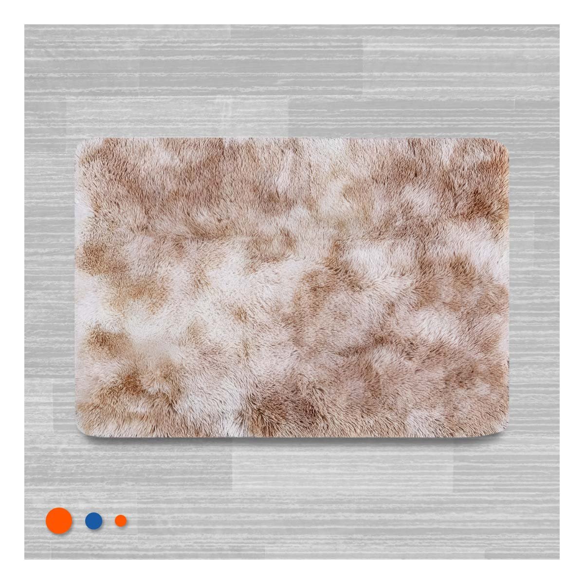 PACK2 ALFOMBRA DIMENSIONES 40X60CM CON ACABADO PELUCHE RECTANGULAR BLANCO Y CAMELLO - 5