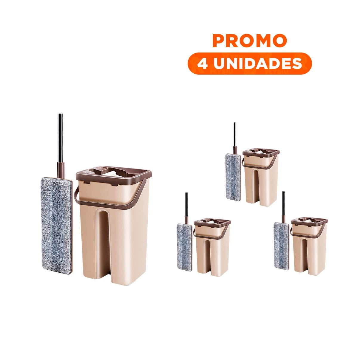 PACK4 HERRAMIENTA DE LIMPIEZA 360 CON BALDE CENTRIFUGADOR BICOLOR FACIL GIRO YREGALO STICKER - 1