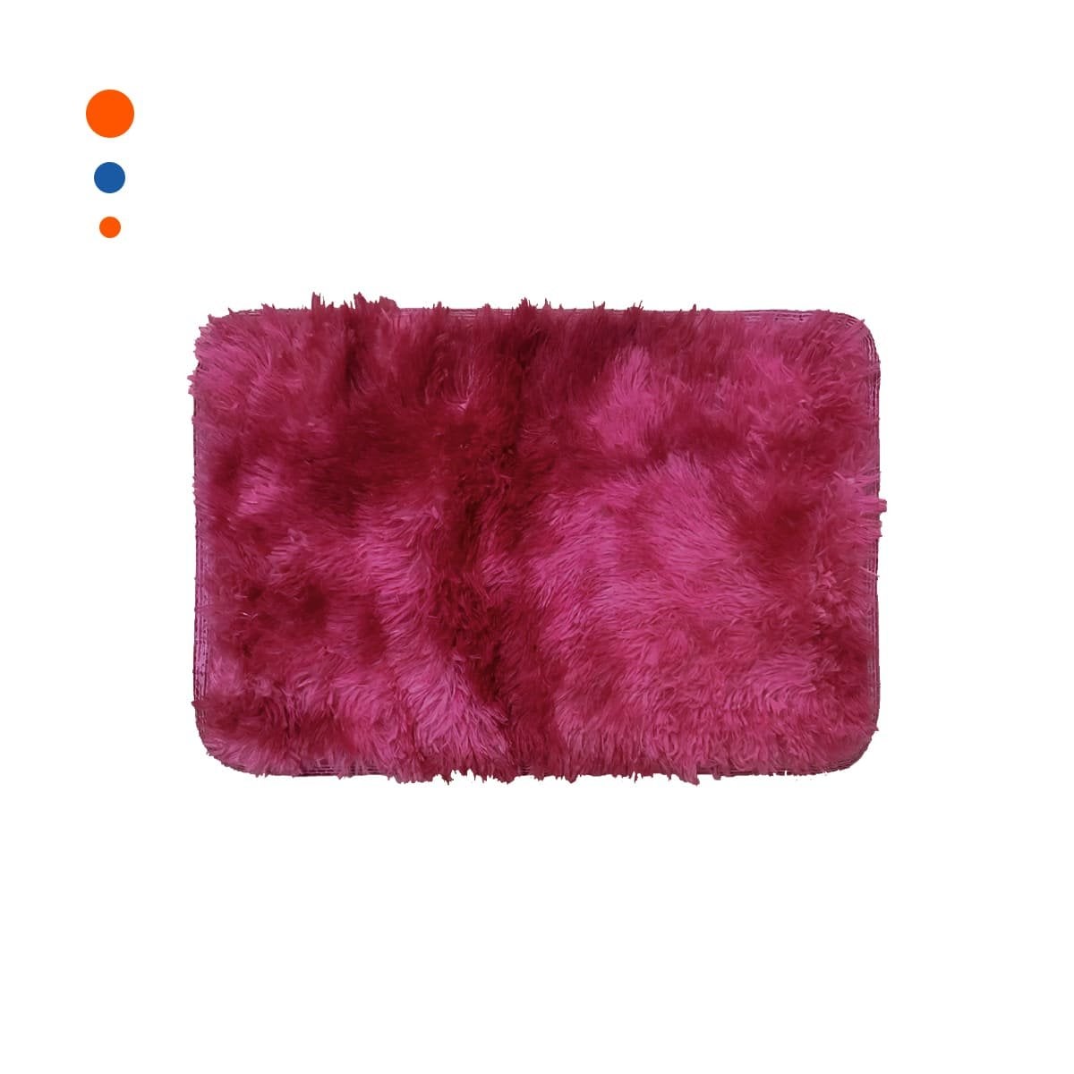 TAPETE FUCSIA Y GUINDA DE PELUCHE RECTANGULAR CON DIMENSIONES 40X60CM YPAPEL REGALO - 1