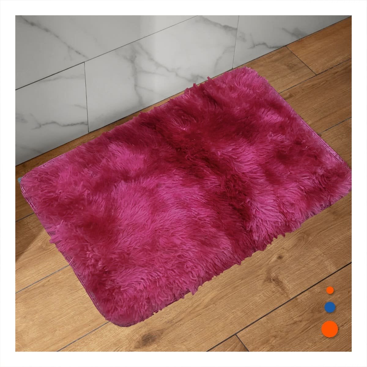 TAPETE FUCSIA Y GUINDA DE PELUCHE RECTANGULAR CON DIMENSIONES 40X60CM YPAPEL REGALO - 2