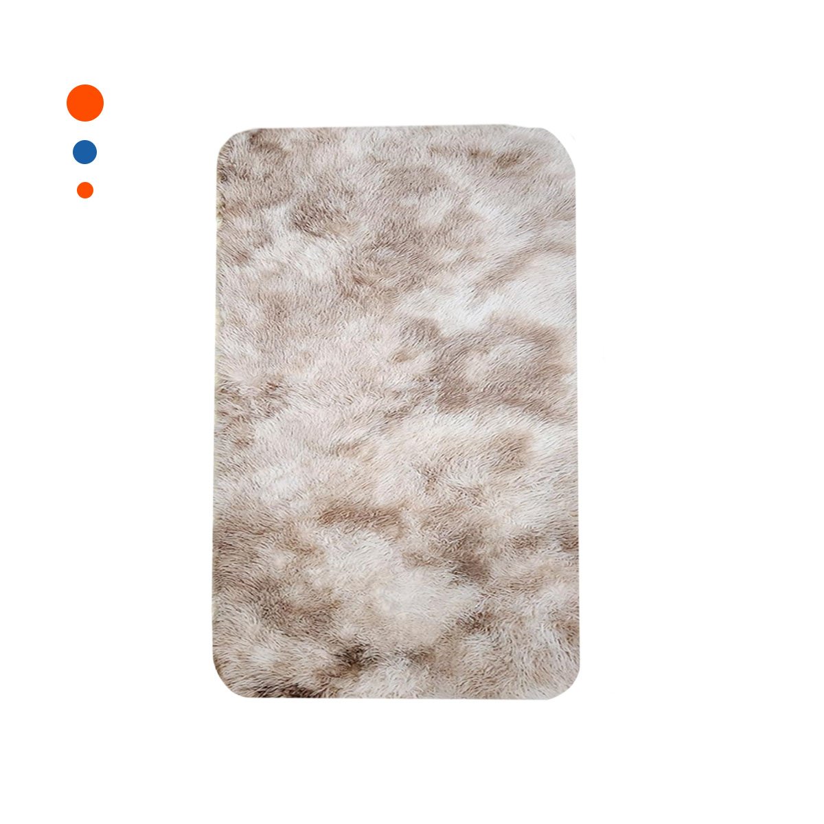 PACK2 ALFOMBRA RECTANGULAR DE 40X60CM Y SUPERFICIE PELUCHE BLANCO Y CAMELLO YREGALO STICKER - 2