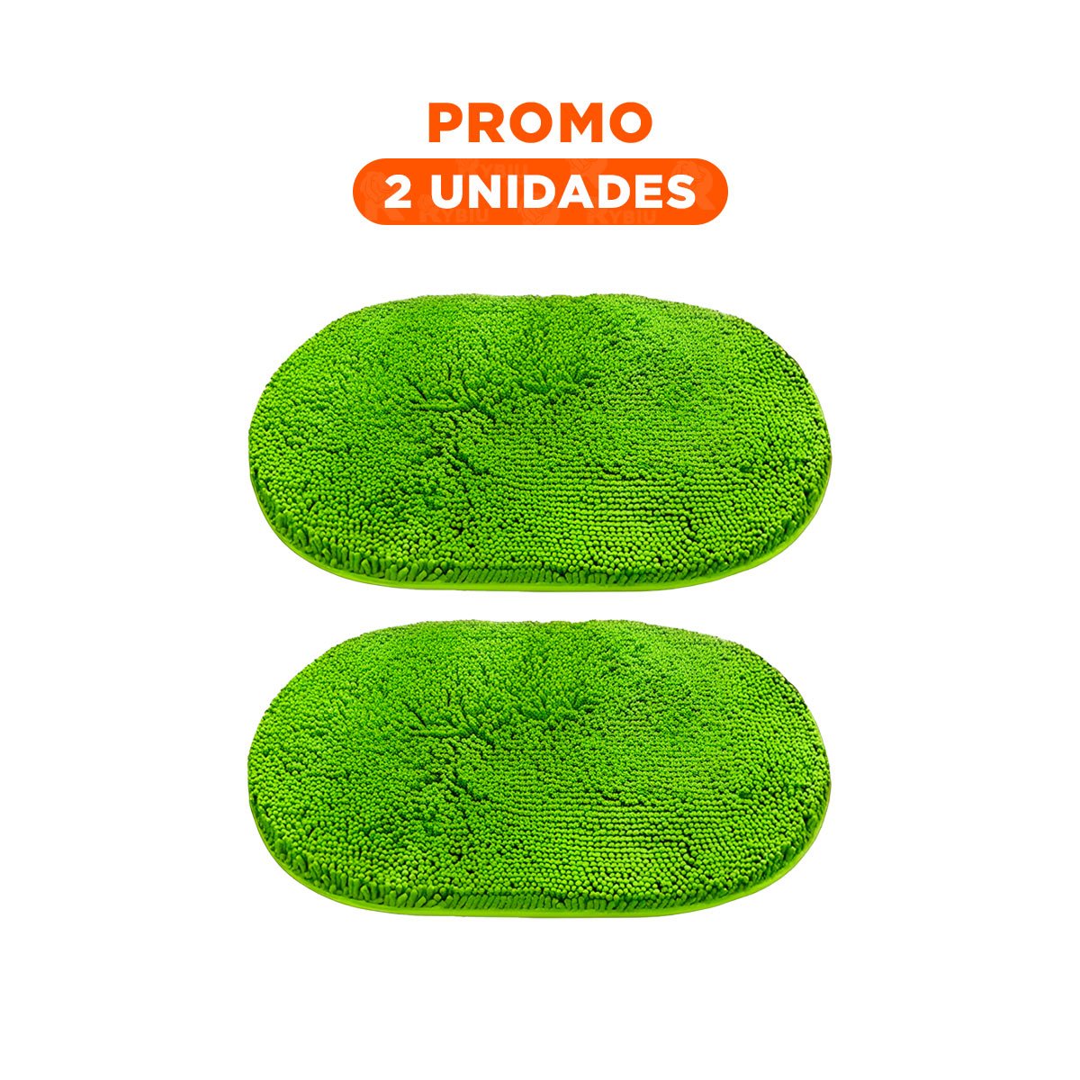 PACK2 PROTECTOR OVALADO MICROFIBRA 40X60CM VERDE LIMON PARA BANO - 1