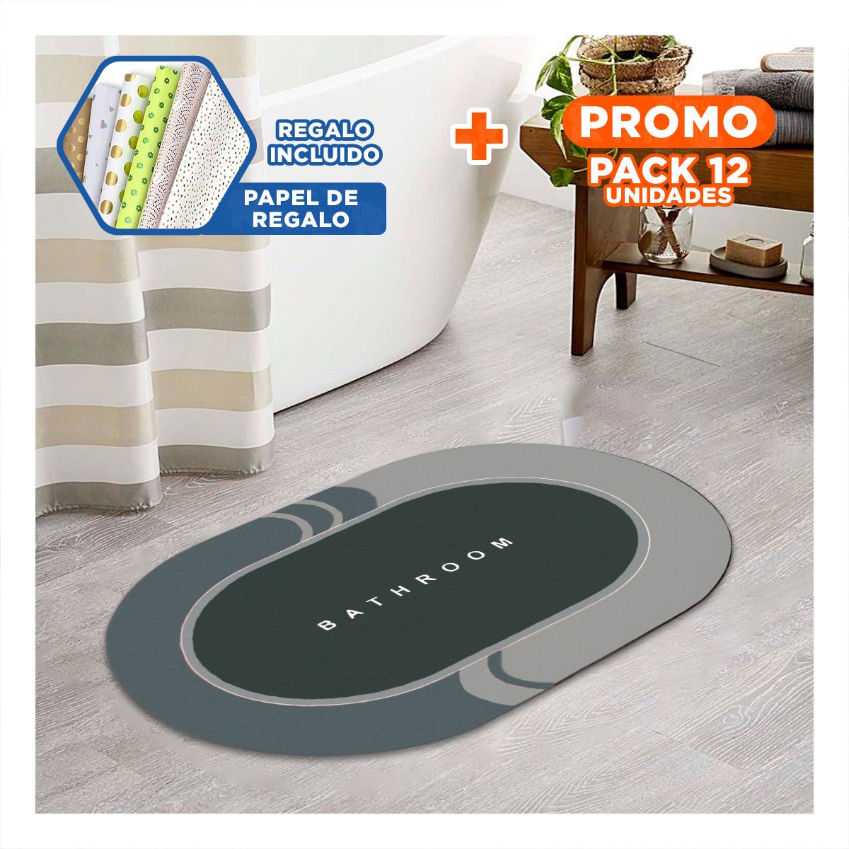 PACK12 BASE DE PISO OVALADA PARA ESPACIOS DE CASA Y HOGAR VERDE OSCURO YPAPEL REGALO - 1