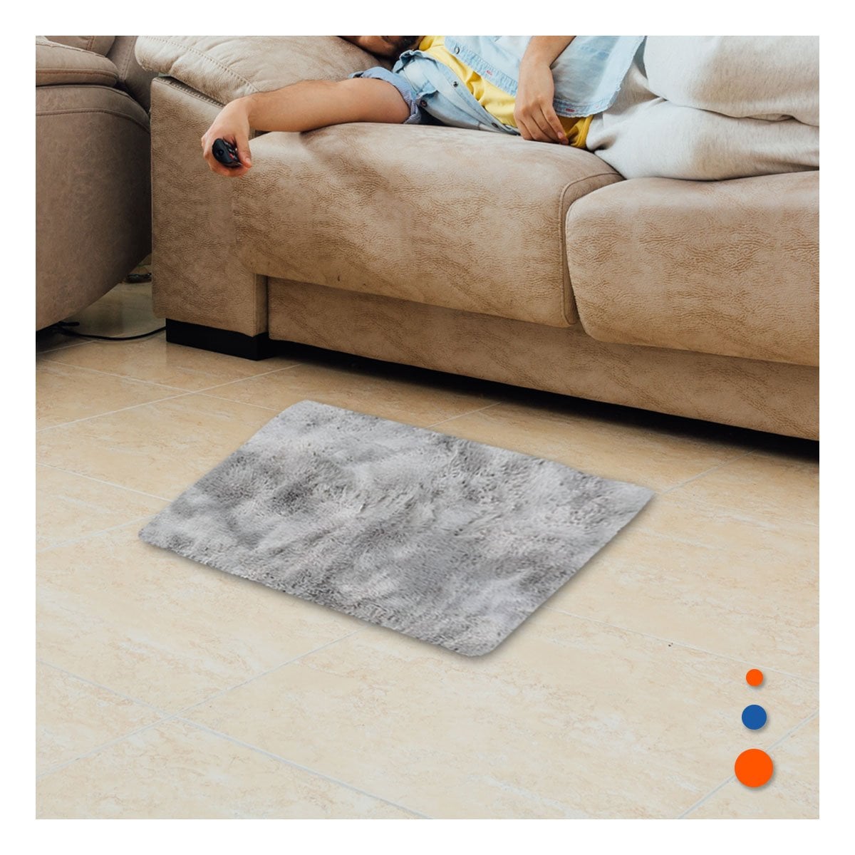 TAPETE DE PELUCHE DIMENSIONES 40X60CM RECTANGULAR PLOMO YSTICKY - 3