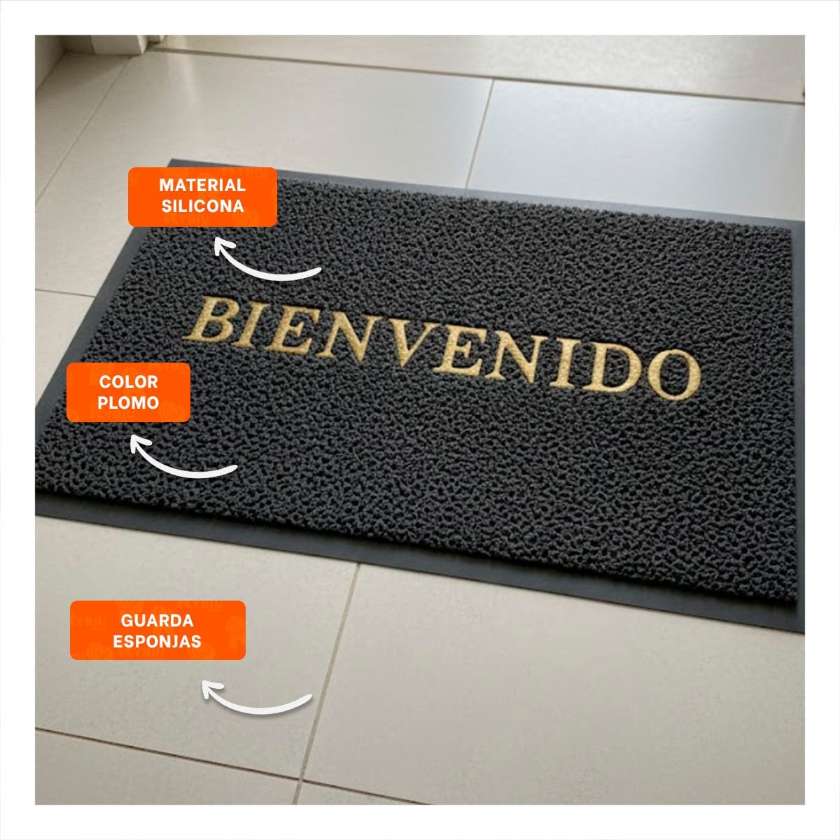 COBERTOR RECTANGULAR BIENVENIDO PLOMO PARA SALA Y COCINA HOGAR Y+POST IT - 2