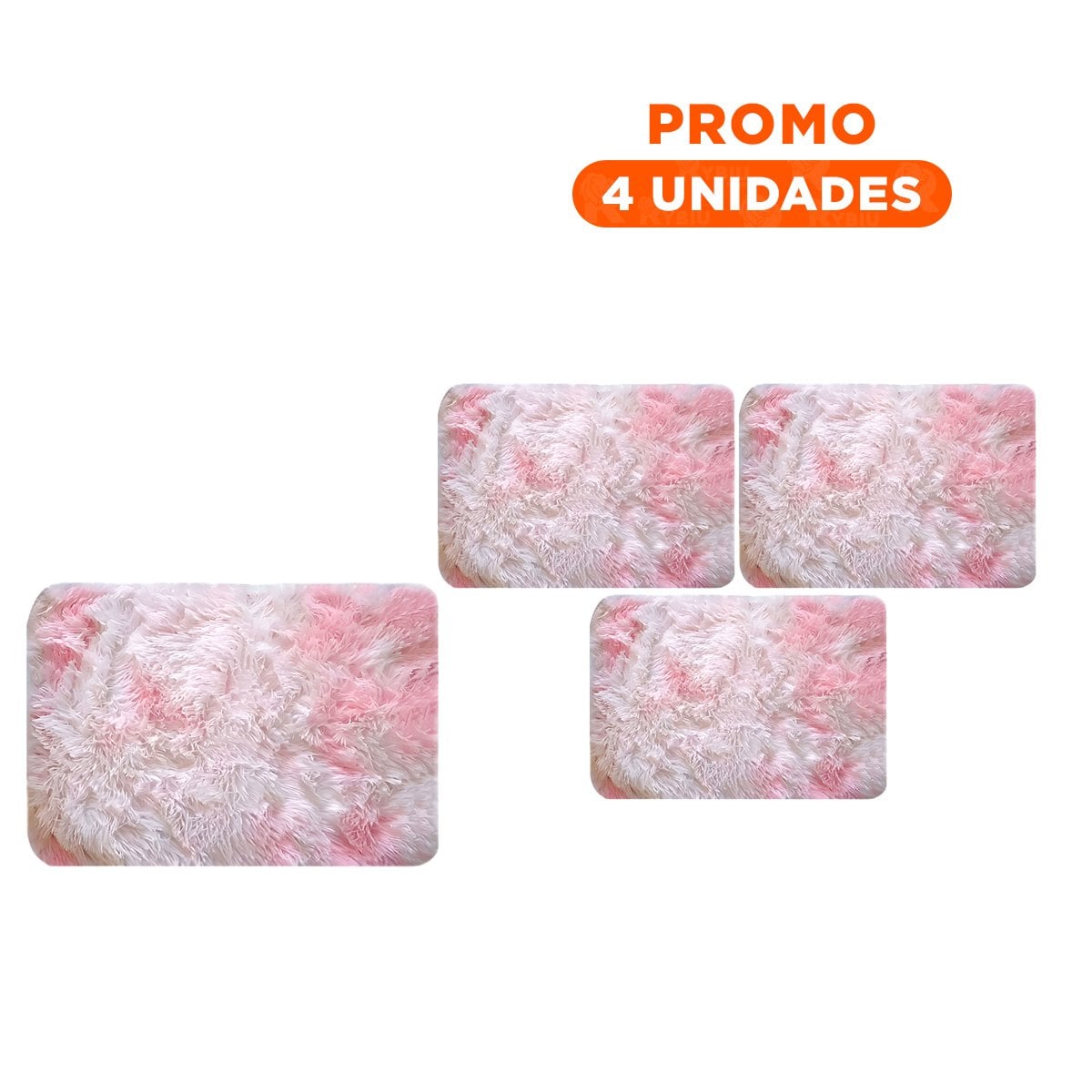 PACK4 ALFOMBRILLA ROSADO Y BLANCO RECTANGULAR DIMENSIONES 40X60CM PELUCHE YREGALO STICKER - 1