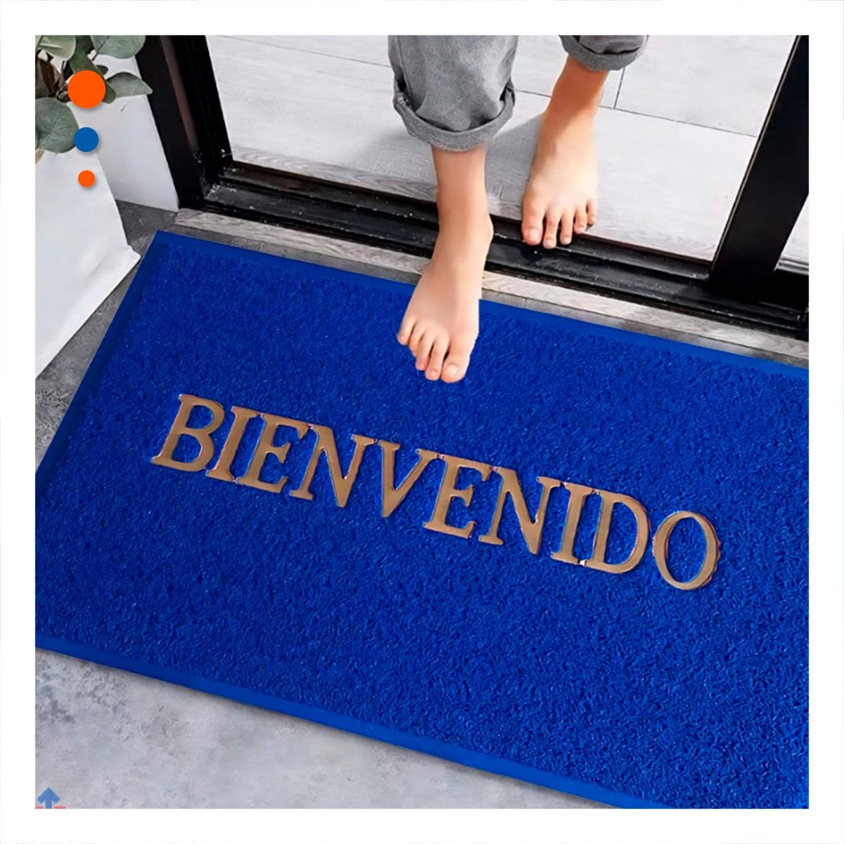 PACK4 TAPETE RECTANGULAR BIENVENIDO NEGRO ELEGANTE Y RESISTENTE PARA ENTRADA DE CASA - 2
