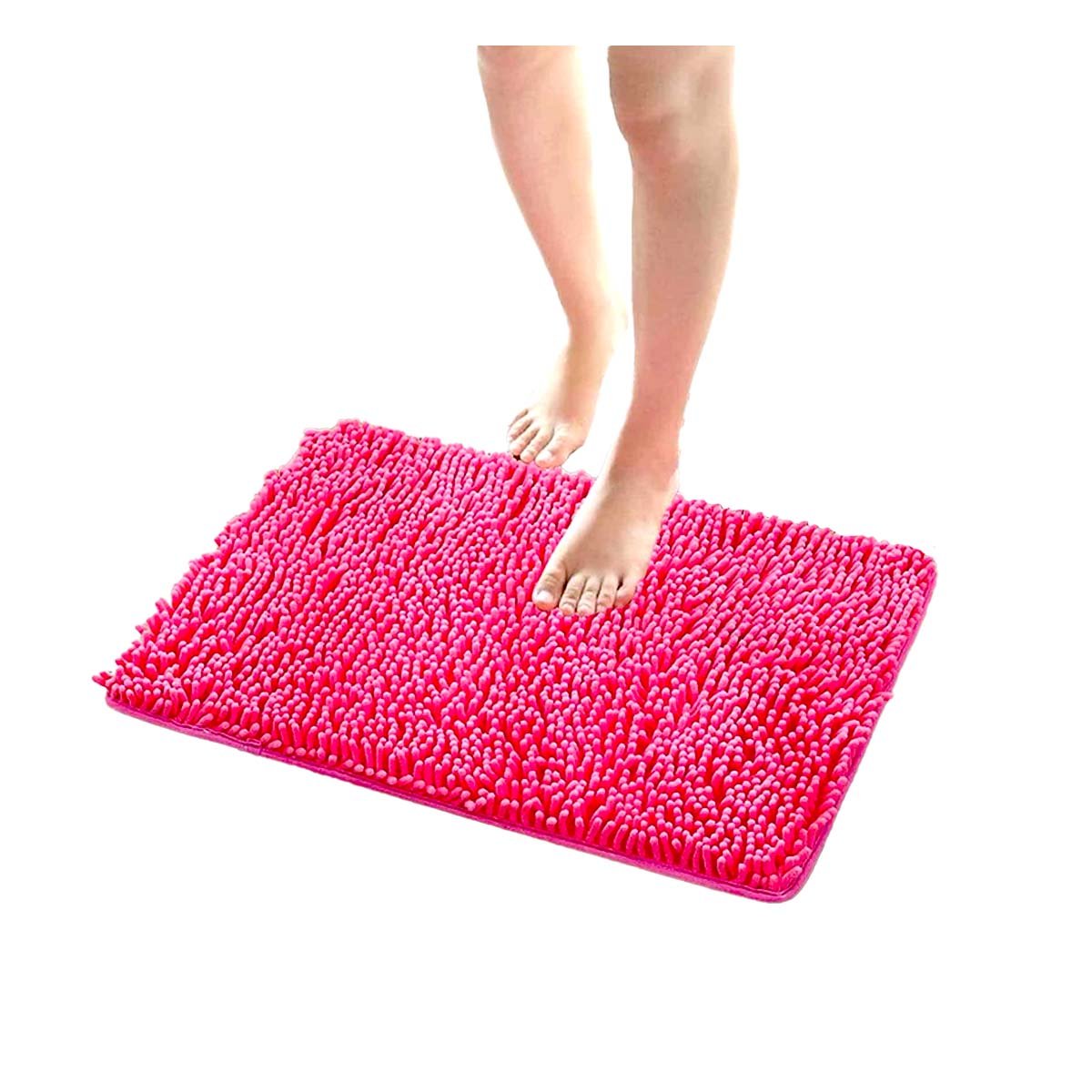 PACK4 CUBREPISO RECTANGULAR DECORATIVO MICROFIBRA 40X60CM FUCSIA Y+PAPEL REGALO - 3