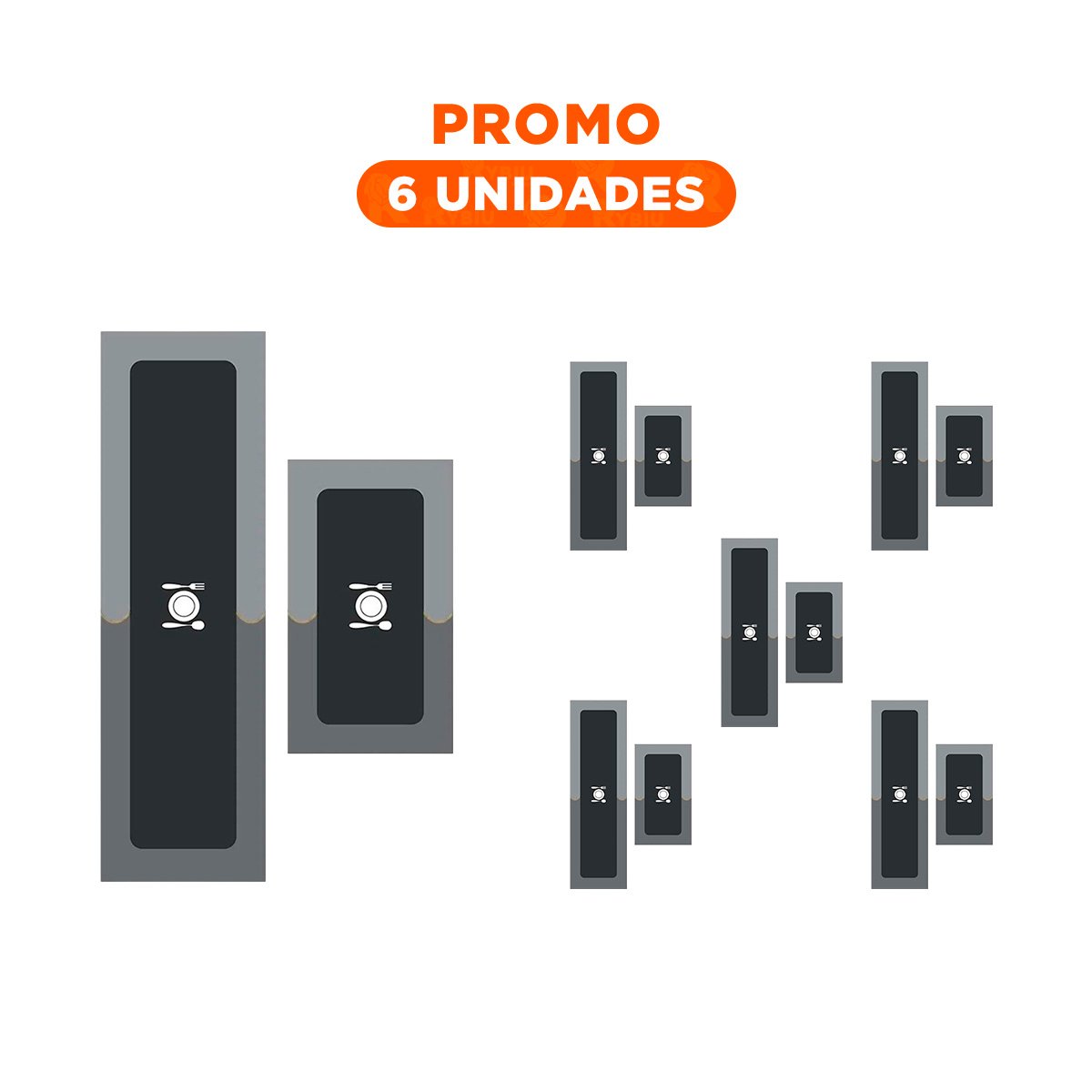 PACK6 ELEMENTO ANTIDESLIZANTE DE PISO PARA COCINA Y USO DIARIO PLOMO - 1
