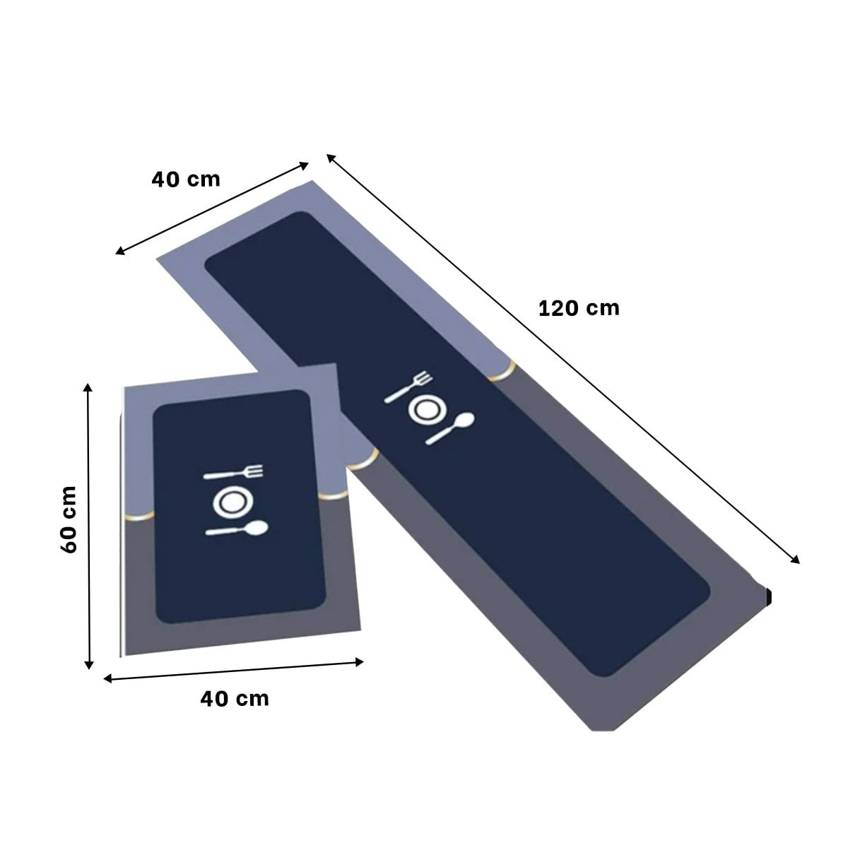 TAPETE DE PISO CON BASE ANTIDESLIZANTE PARA COCINA Y USO DIARIO AZUL Y+PAPEL REGALO - 4