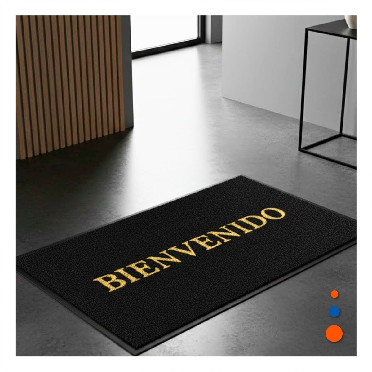 PACK4 TAPIZ RECTANGULAR BIENVENIDO NEGRO PARA RECIBIDOR Y ACCESO PRINCIPAL Y+REGALO STICKER - 3