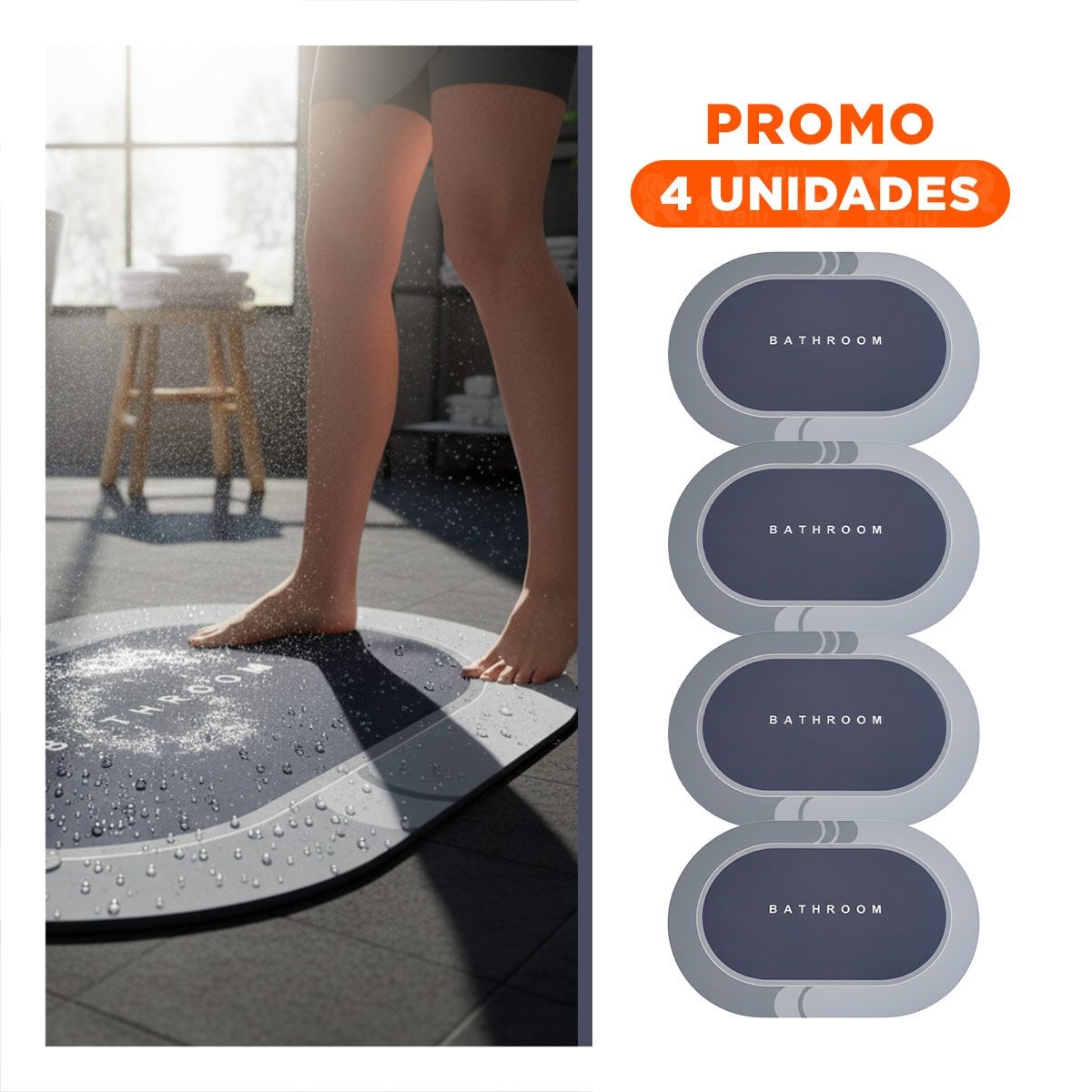PACK4 CUBIERTA DE PISO OVALADA PARA ESPACIOS DE CASA Y HOGAR PLOMO YREGALO STICKER - 1