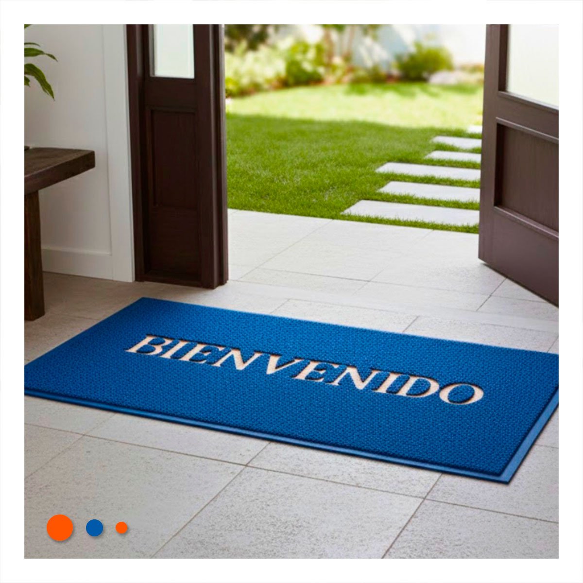 PACK2 FELPUDO RECTANGULAR BIENVENIDO NEGRO DURADERO Y DECORATIVO PARA LA ENTRADA - 3