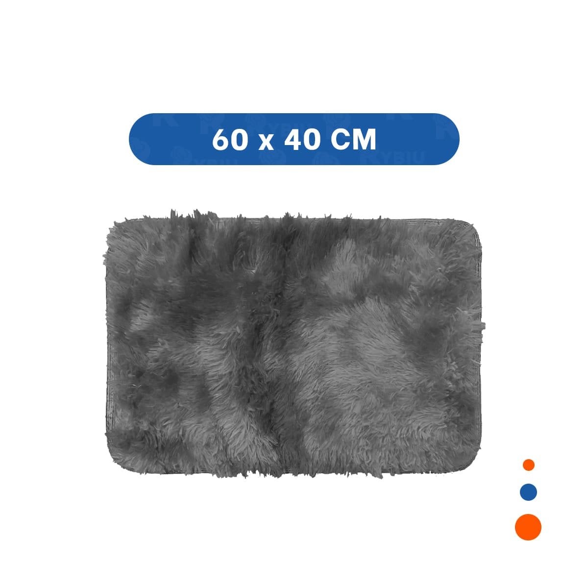 TAPETE NEGRO Y PLOMO DE PELUCHE RECTANGULAR CON DIMENSIONES 40X60CM YPAPEL REGALO - 4