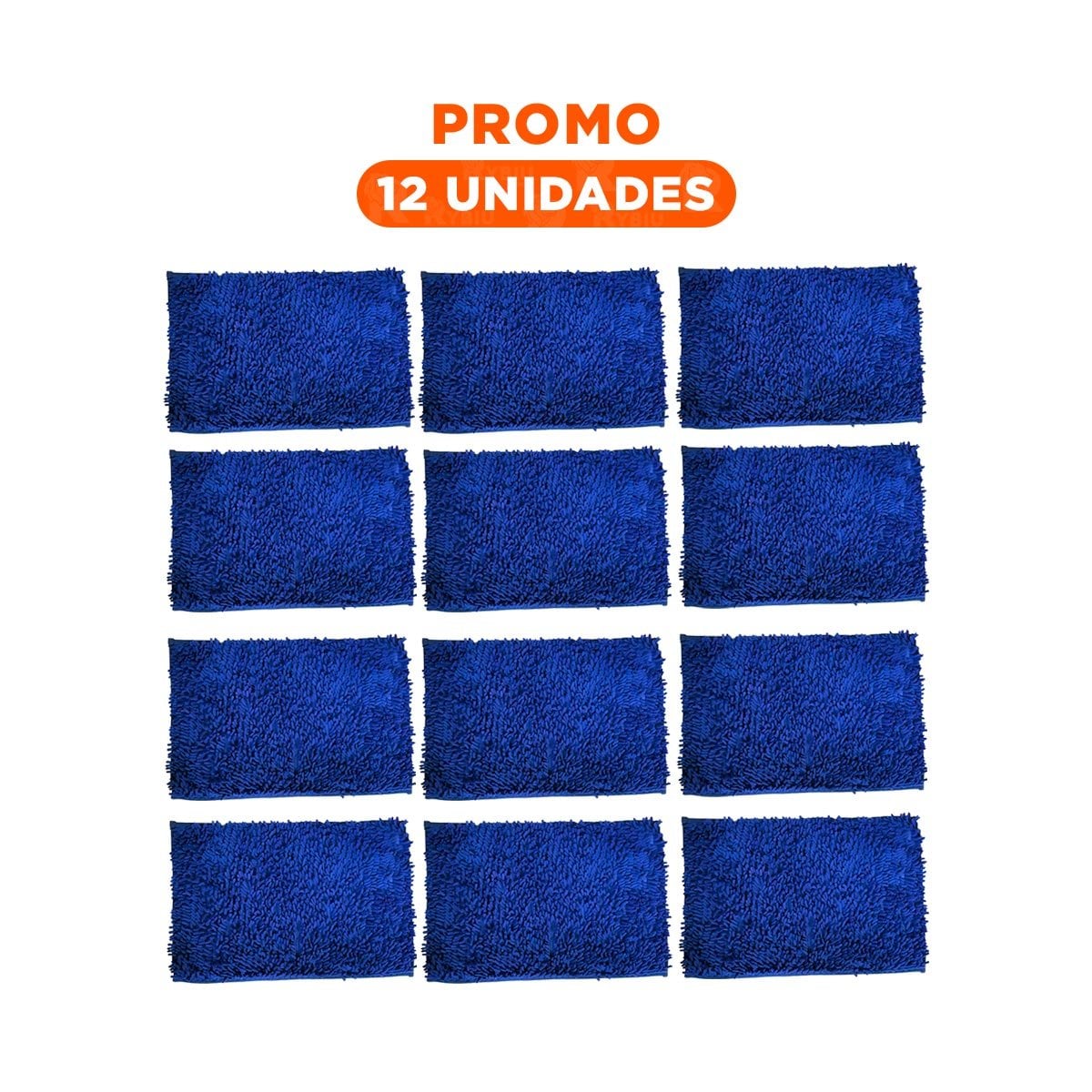 PACK12 TAPIZ RECTANGULAR SUAVE DE PISO MICROFIBRA 40X60CM AZUL PARA BANO Y+REGALO STICKER - 1