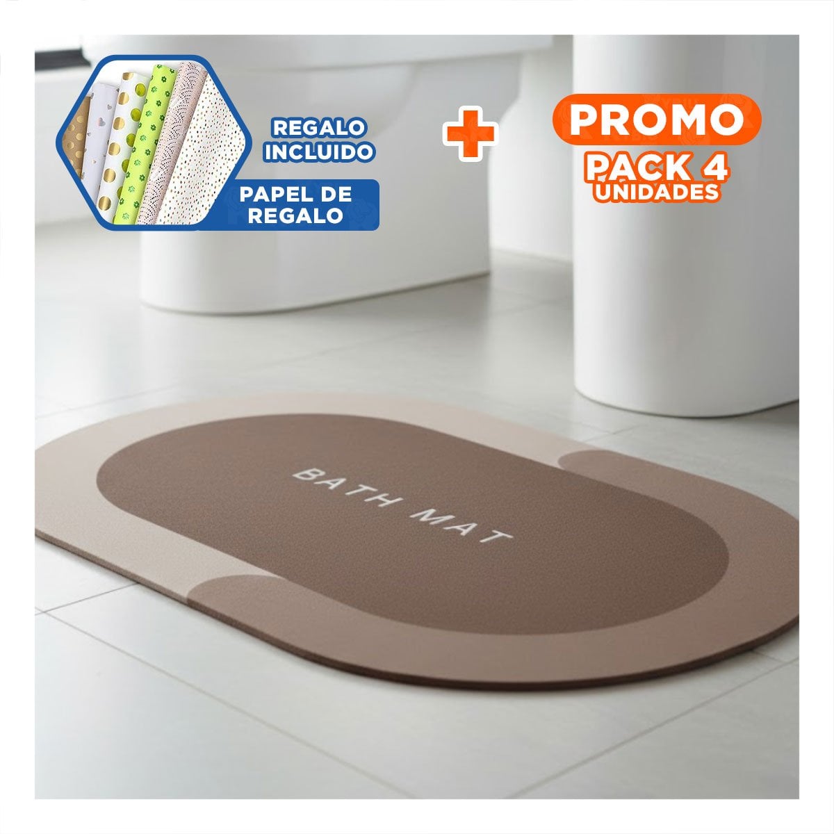 PACK4 ALFOMBRA OVALADA DECORATIVA PARA AMBIENTES DE CASA Y HOGAR CON USO DIARIO YPAPEL REGALO - 1
