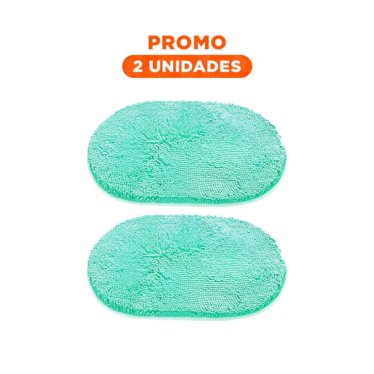 PACK2 BASE PARA PISO OVALADA DE MICROFIBRA 40X60CM TURQUEZA DECORACION - 1