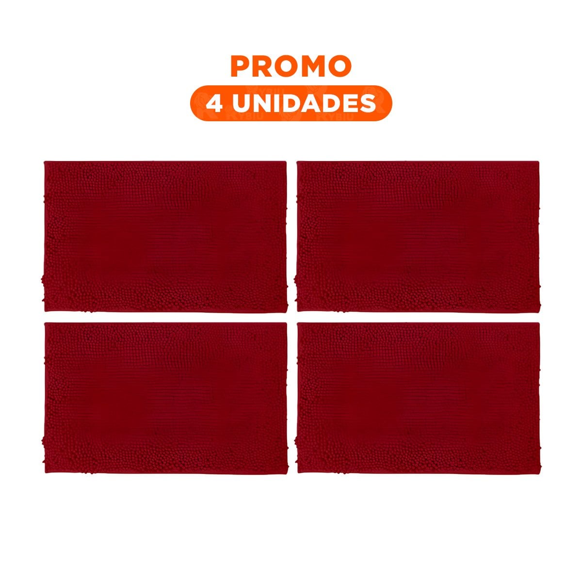 PACK4 TAPIZ RECTANGULAR DECORATIVO DE MICROFIBRA 40X60CM GUINDA PARA INTERIOR Y+REGALO STICKER - 1