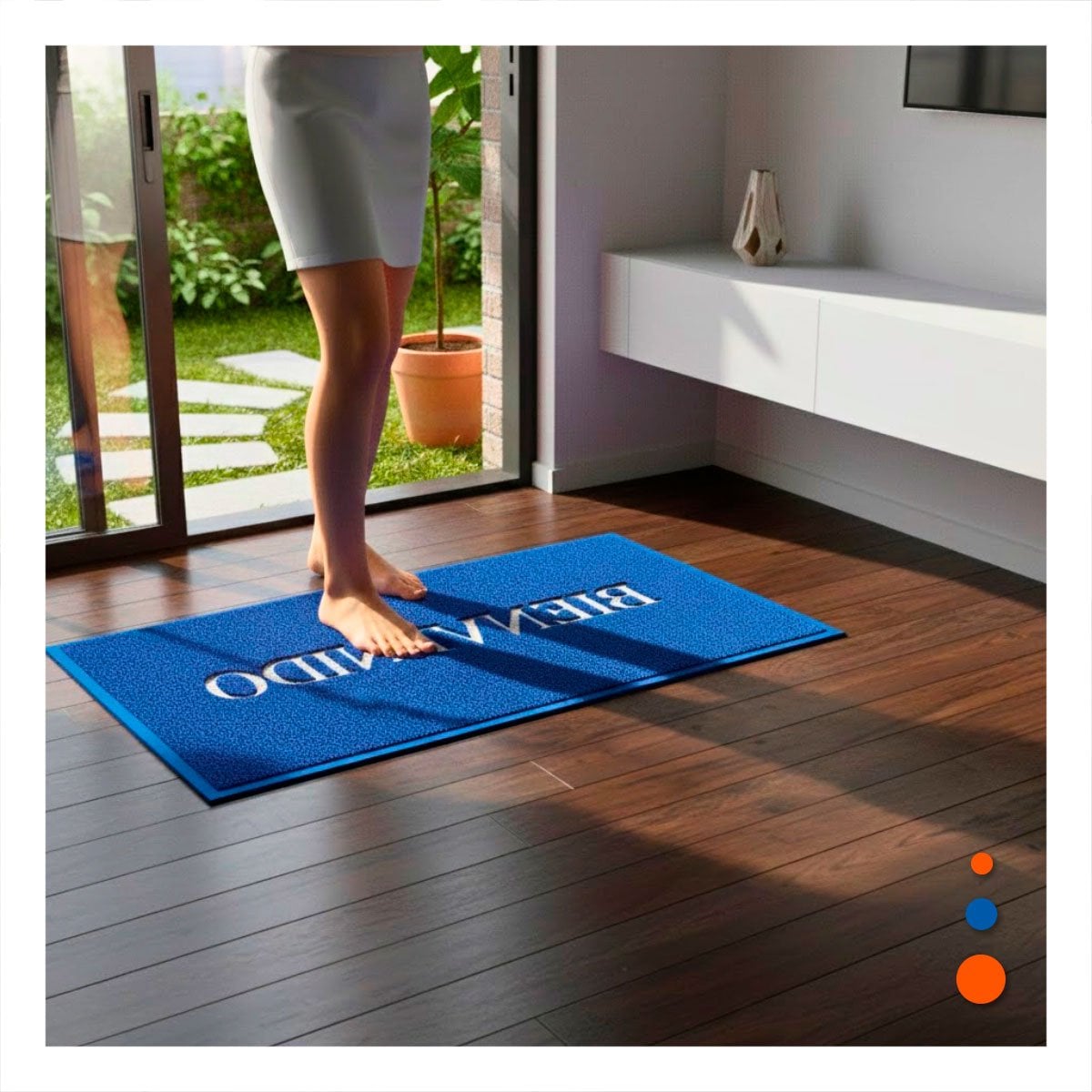 ALFOMBRA RECTANGULAR BIENVENIDO NEGRO RESISTENTE Y ATRACTIVA PARA ENTRADAS Y+PAPEL REGALO - 2