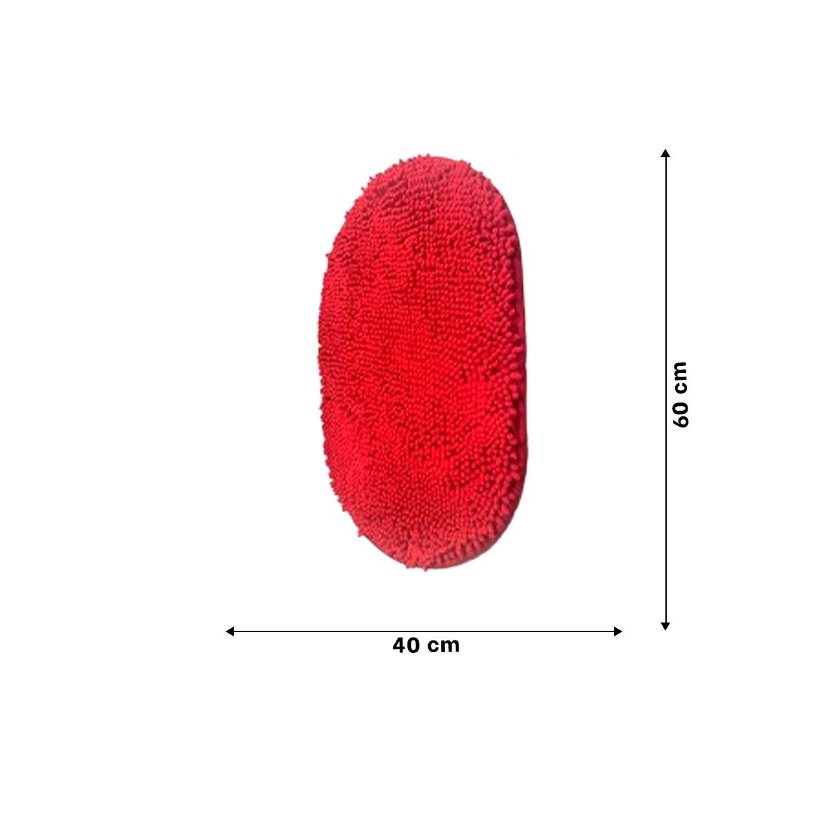 PACK2 BASE DECORATIVA OVALADA DE MICROFIBRA 40X60CM ROJO PARA BANO Y CASA Y+REGALO STICKER - 4