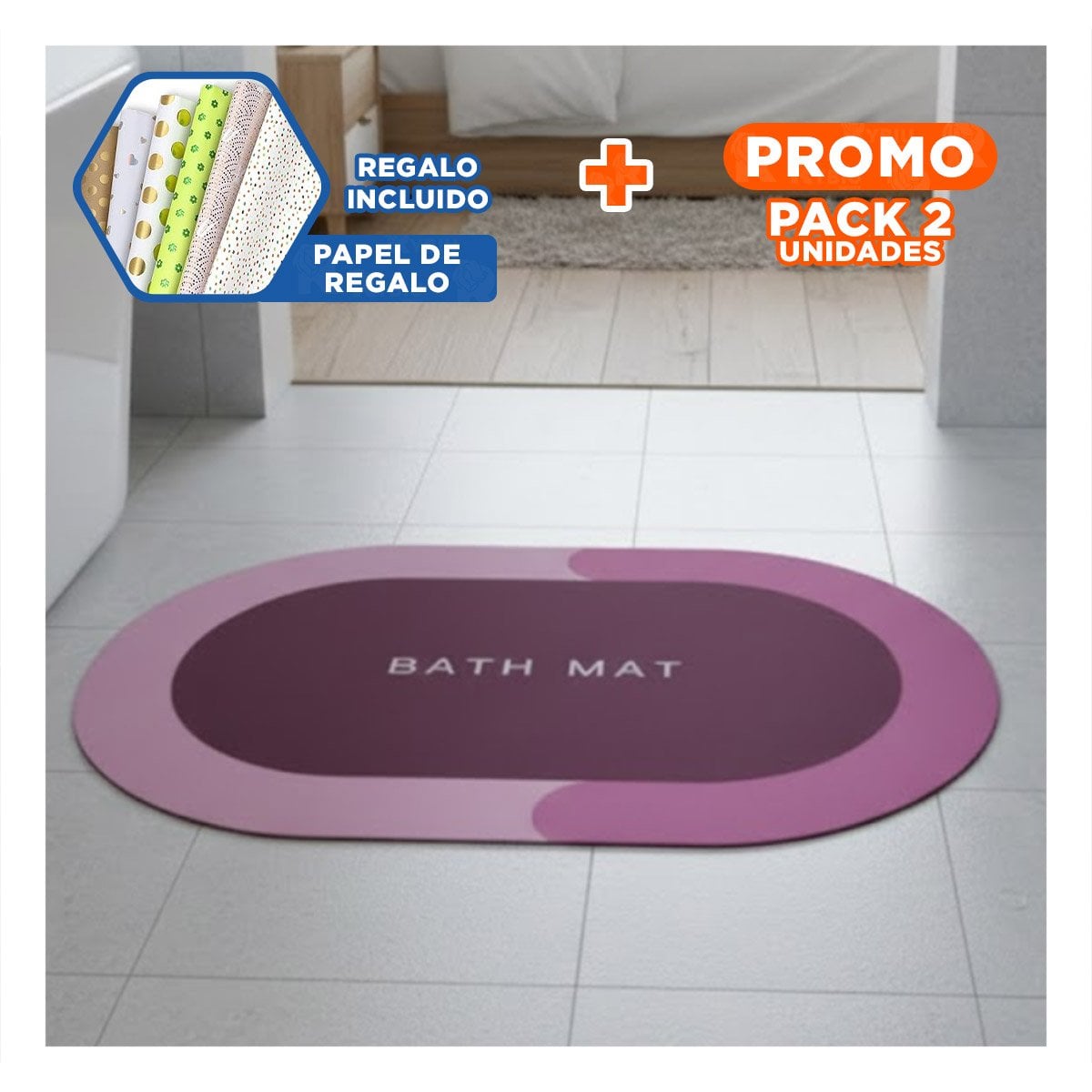 PACK2 BASE OVALADA ROSADA PARA AMBIENTES DE CASA Y HOGAR CON FORMA FUNCIONAL YPAPEL REGALO - 1