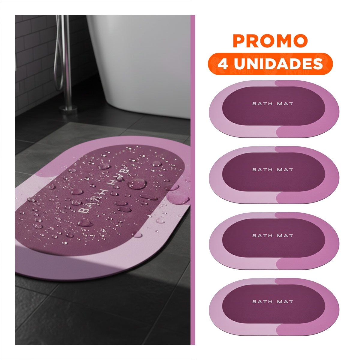 PACK4 CUBIERTA DE PISO OVALADA ROSADA PARA ESPACIOS DE CASA Y HOGAR YREGALO STICKER - 1