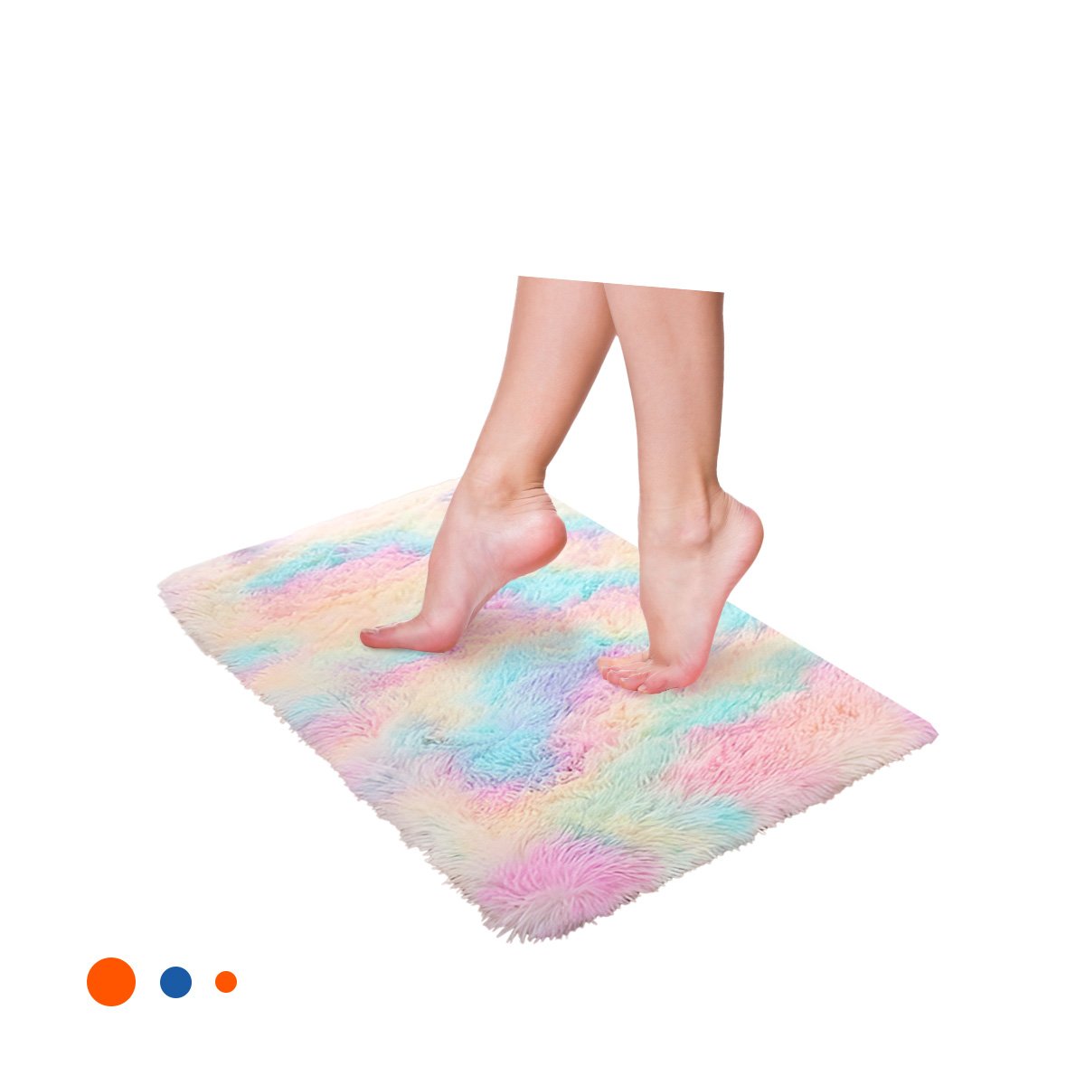PACK6 ALFOMBRILLA DIMENSIONES 40X60 RECTANGULAR PELUCHE SUAVE MULTICOLOR YREGALO STICKER - 2