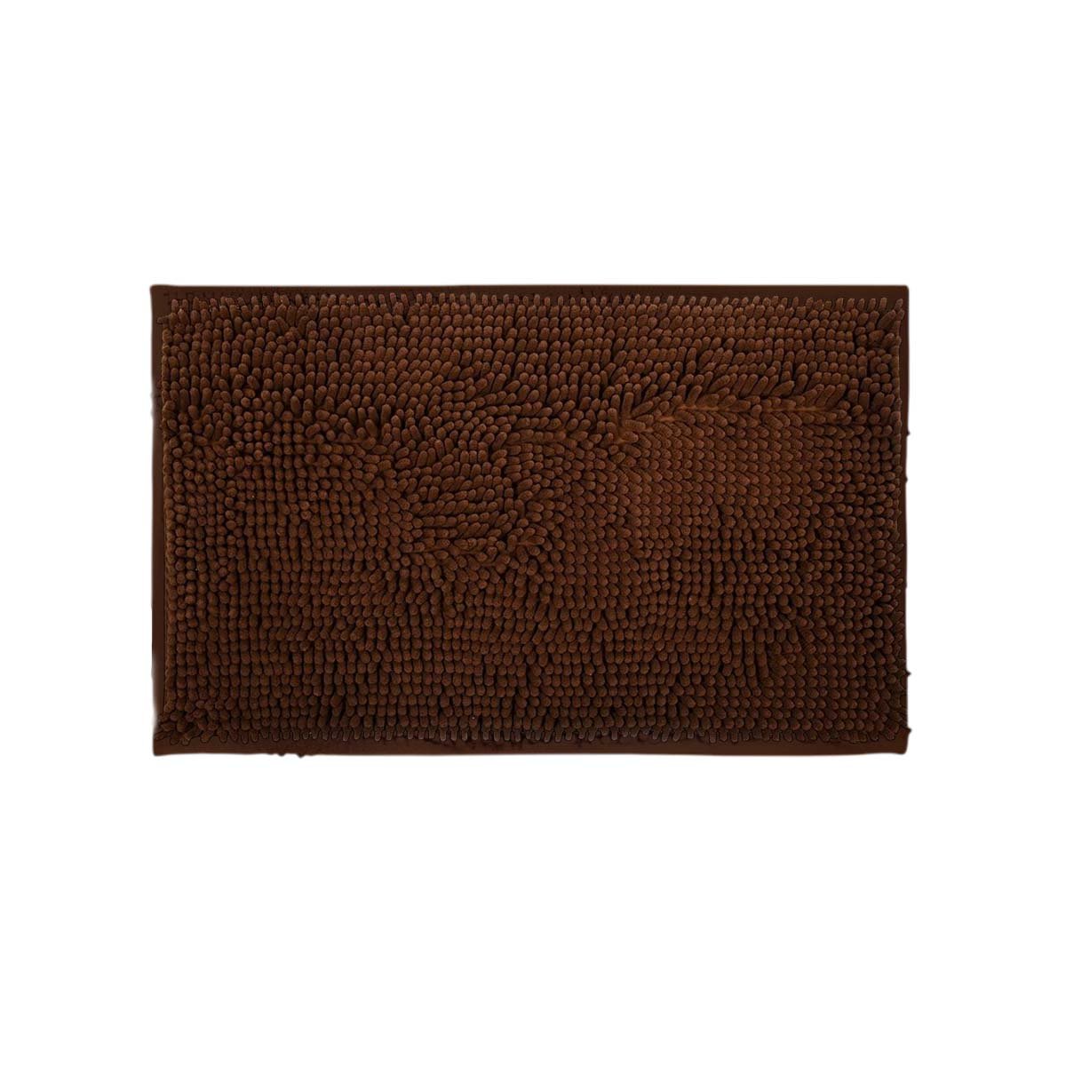 ALFOMBRA RECTANGULAR SUAVE DE MICROFIBRA 40X60CM MARRON PARA USO DIARIO Y+PAPEL REGALO - 1