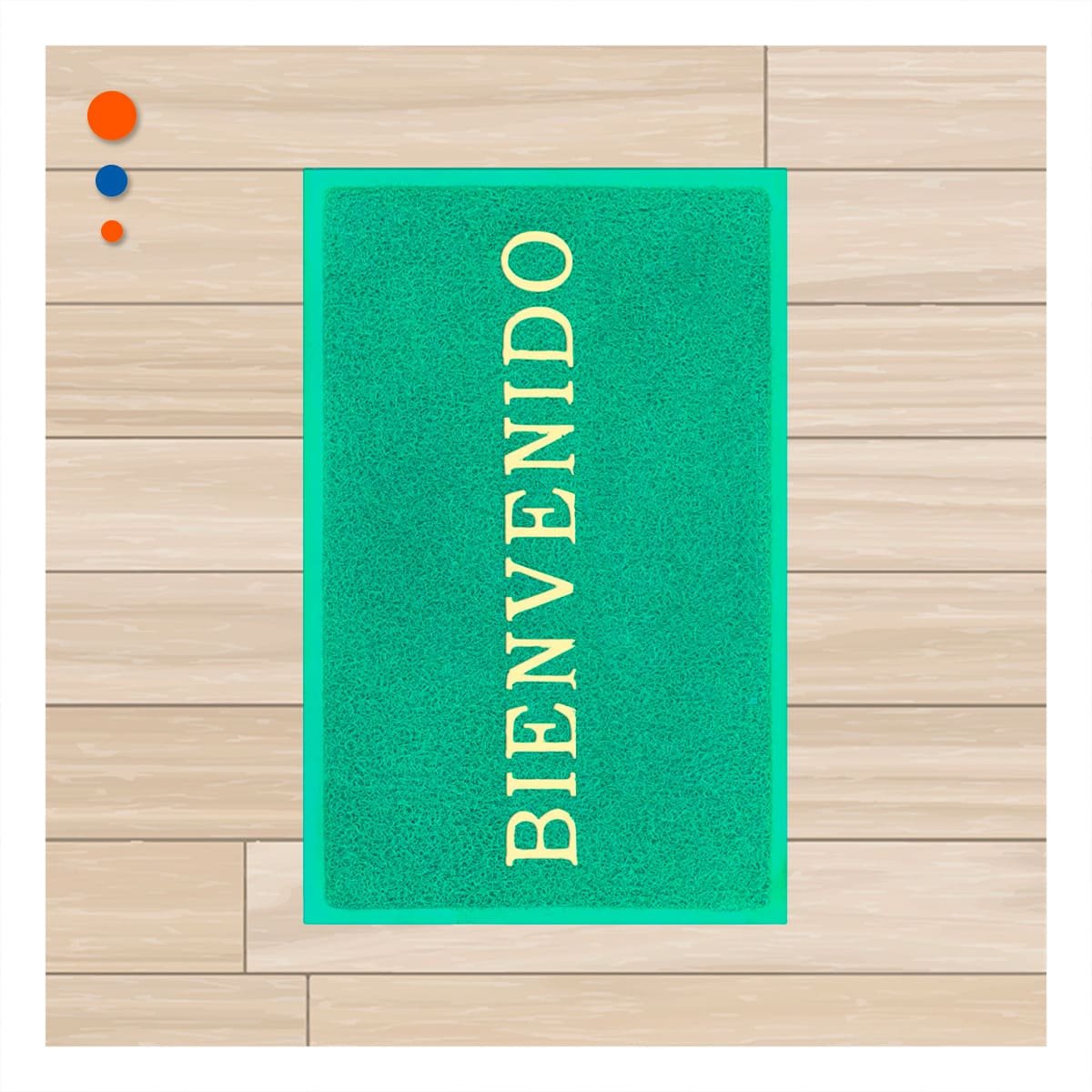 PACK12 FELPUDO RECTANGULAR BIENVENIDO VERDE PARA ENTRADA Y ZONA SOCIAL - 5